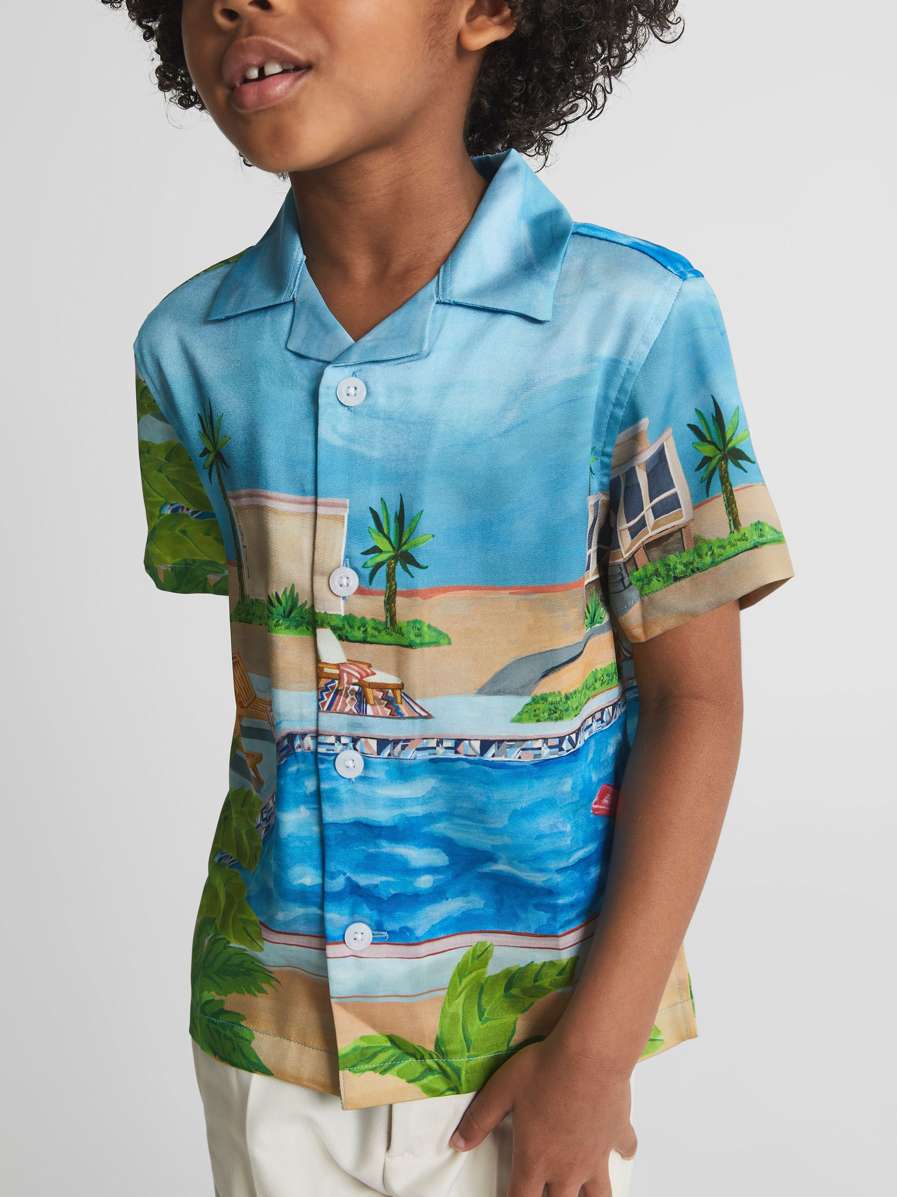 Cuban Collar Shirt in Multi - Image 3 of 6