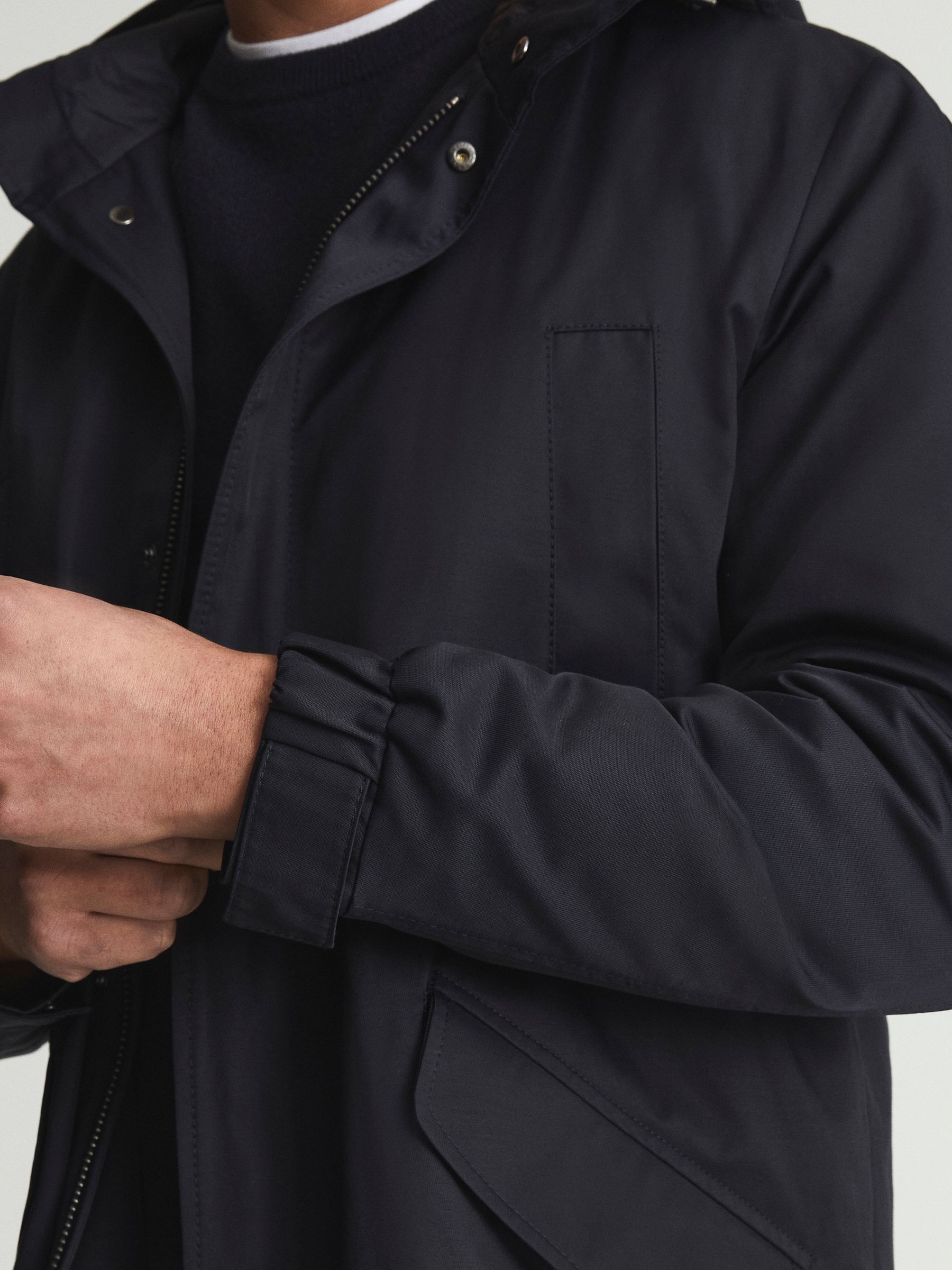 Lightweight Parka in Navy - Image 4 of 8
