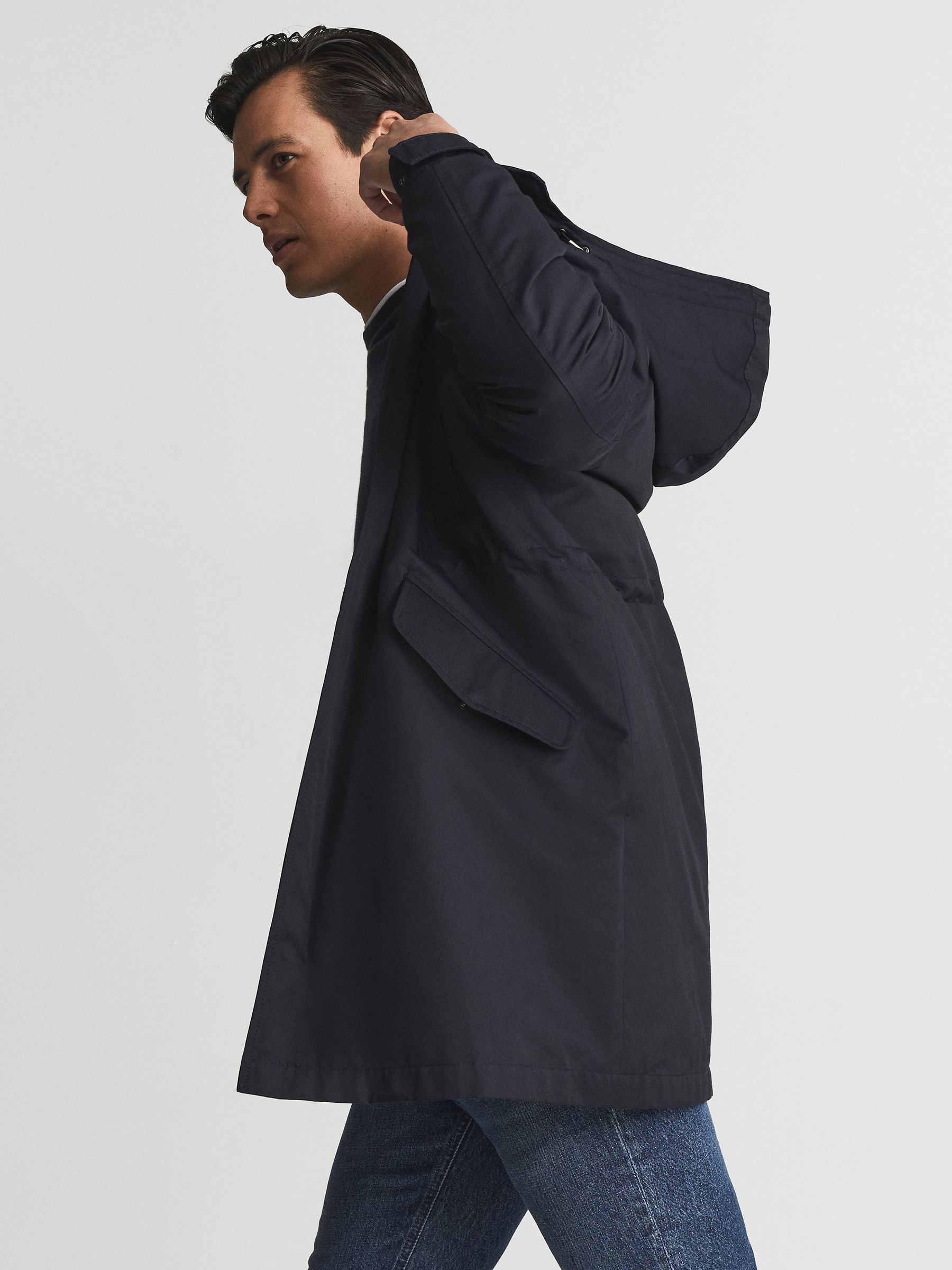 Lightweight Parka in Navy - Image 6 of 8