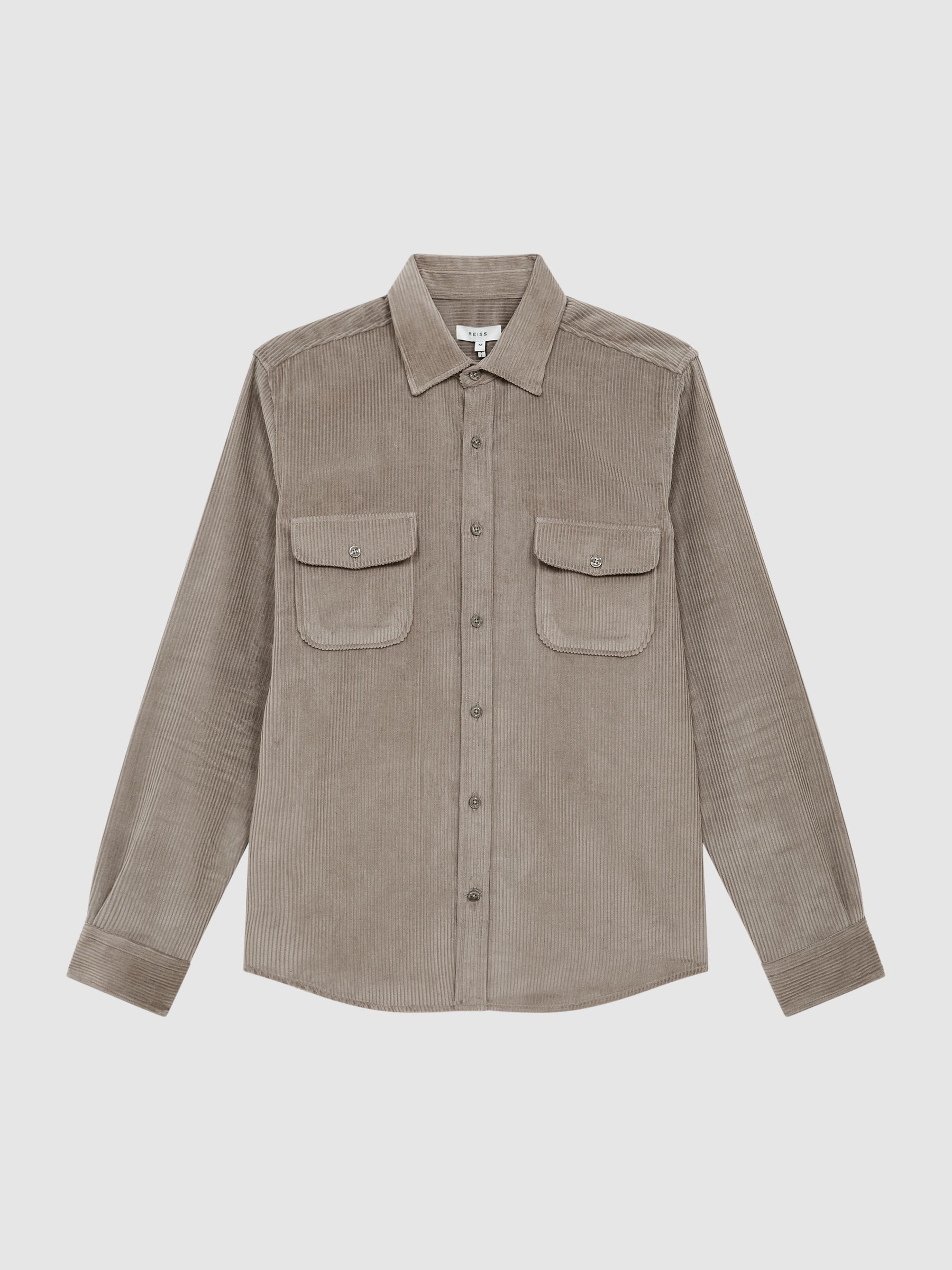 Corduroy Twin Pocket Overshirt in Grey - Image 2 of 6