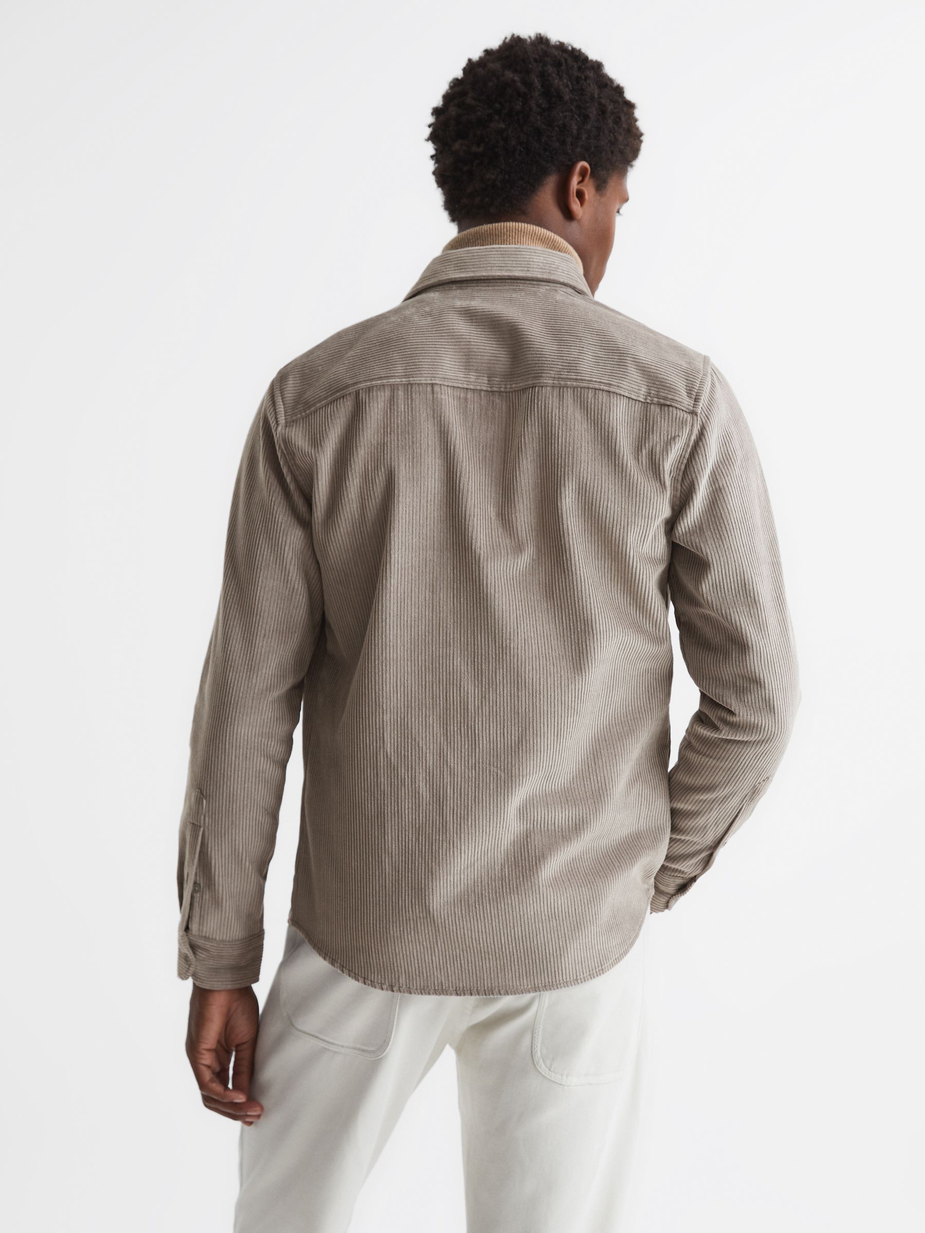 Corduroy Twin Pocket Overshirt in Grey - Image 5 of 6