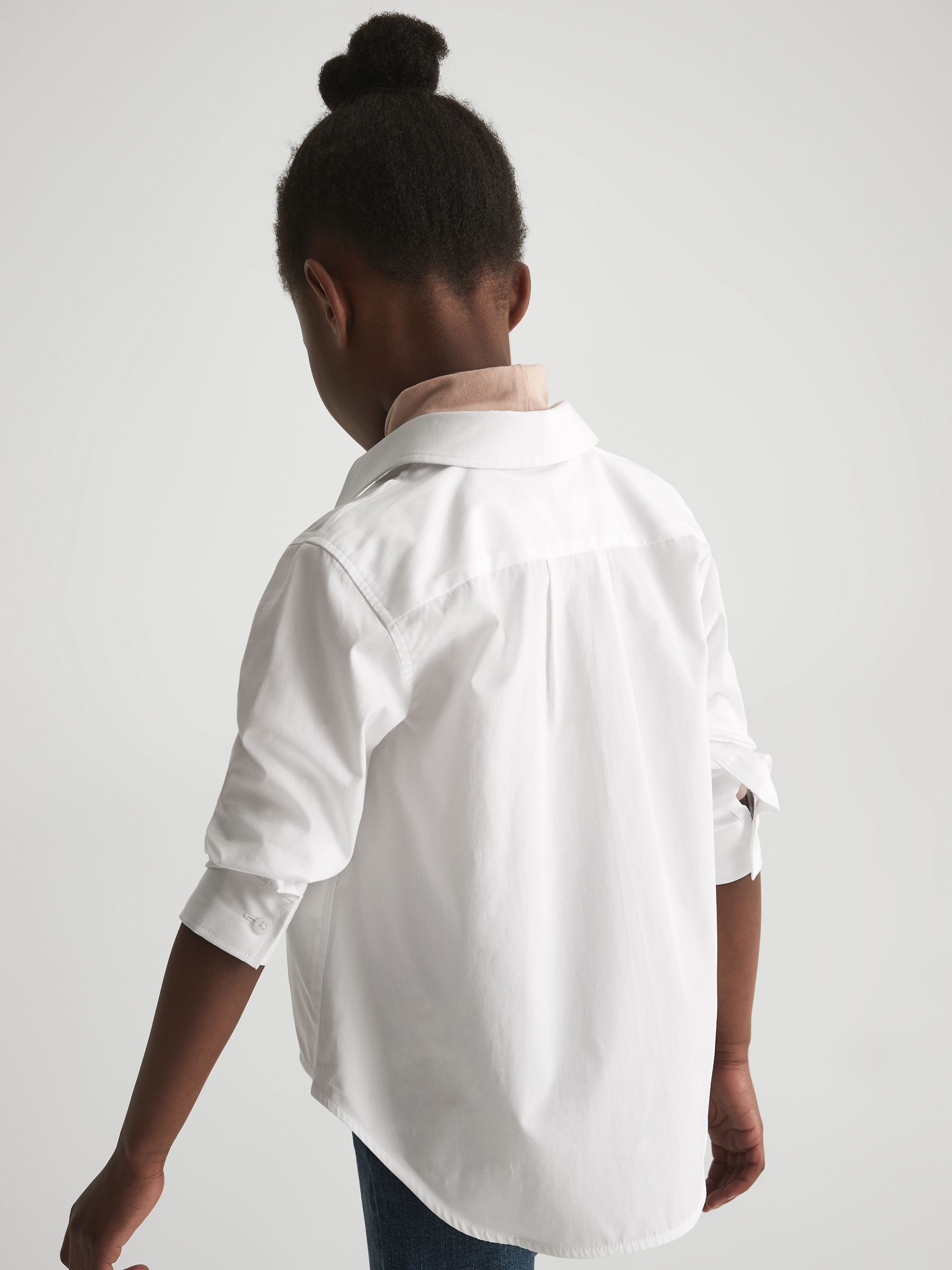 Senior Cotton Buttoned Shirt in White - Image 5 of 7