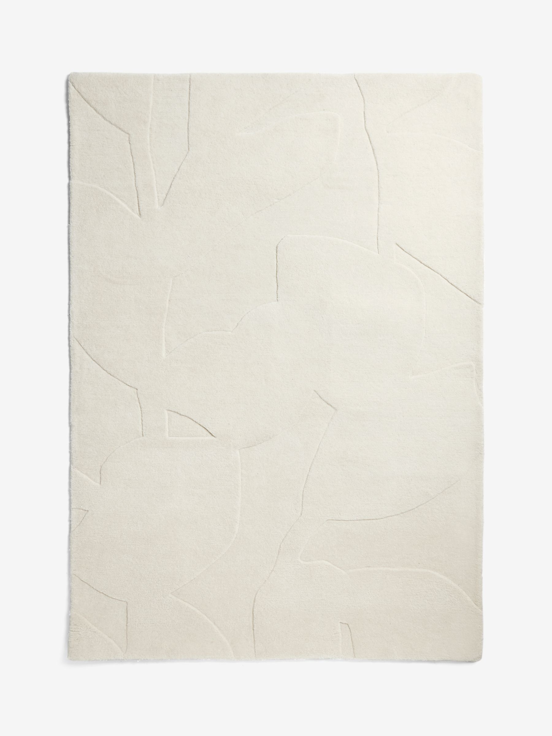 Jasper Conran London White Floral Leaf Wool Rug - Image 4 of 4