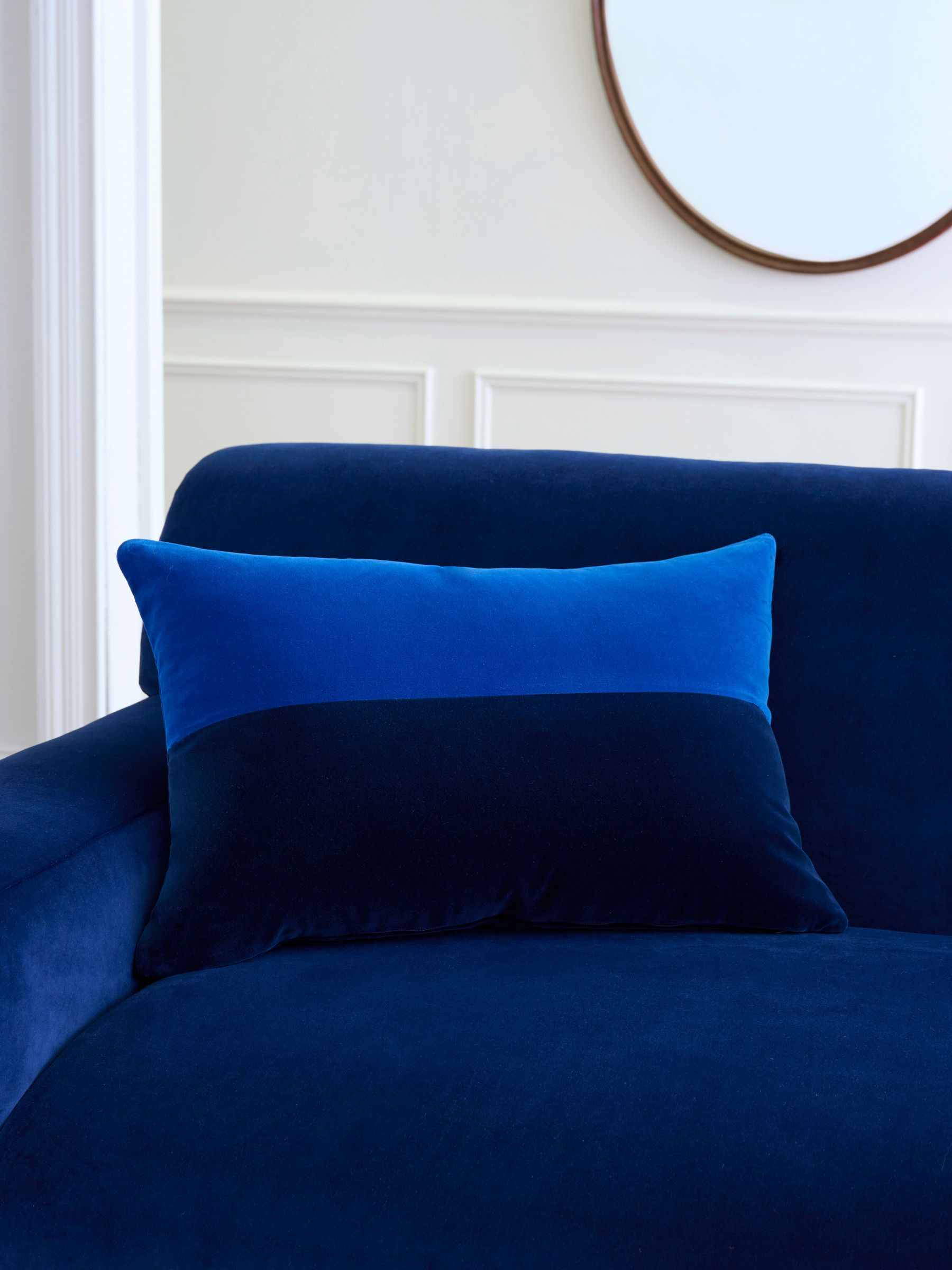 Navy Blue Feather Filled Cushion - Image 1 of 3