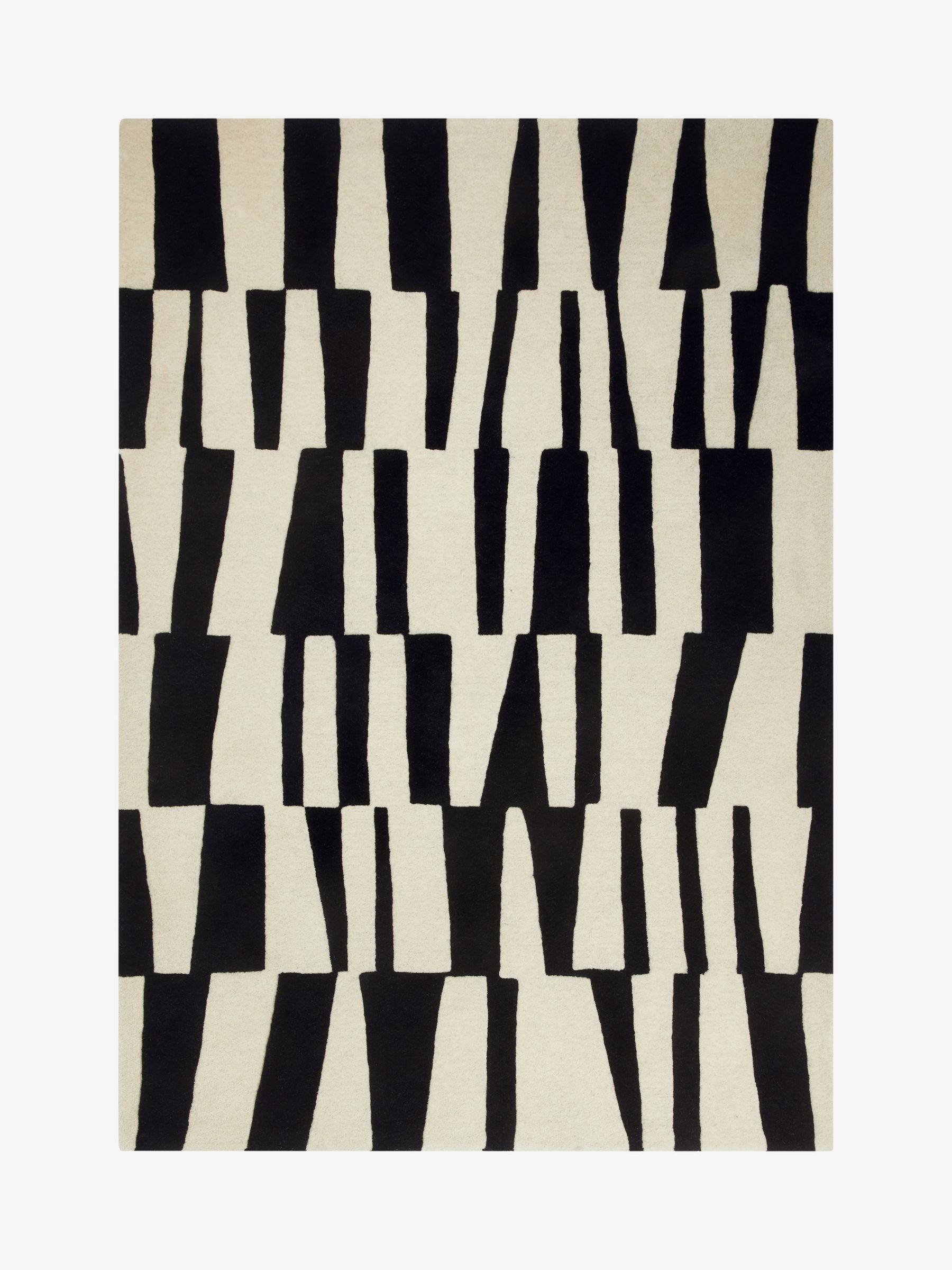 Jasper Conran London Black/White Papercut Carve Pile Wool Rug - Image 4 of 4