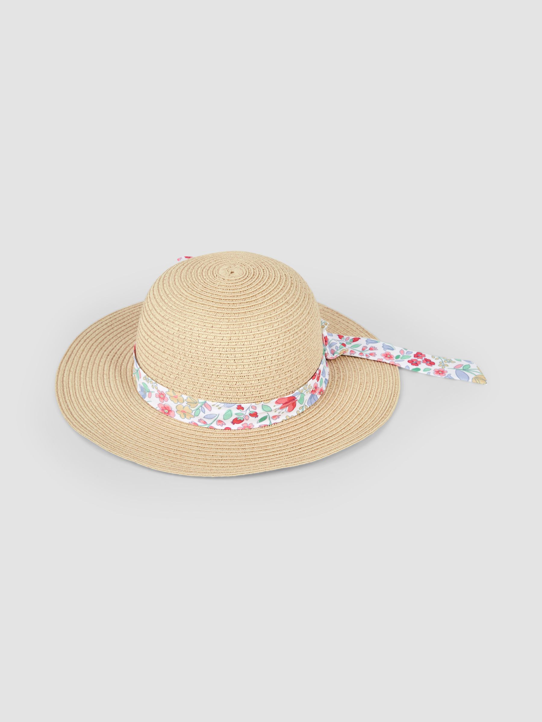Floral Straw Hat in Neutral - Image 2 of 3