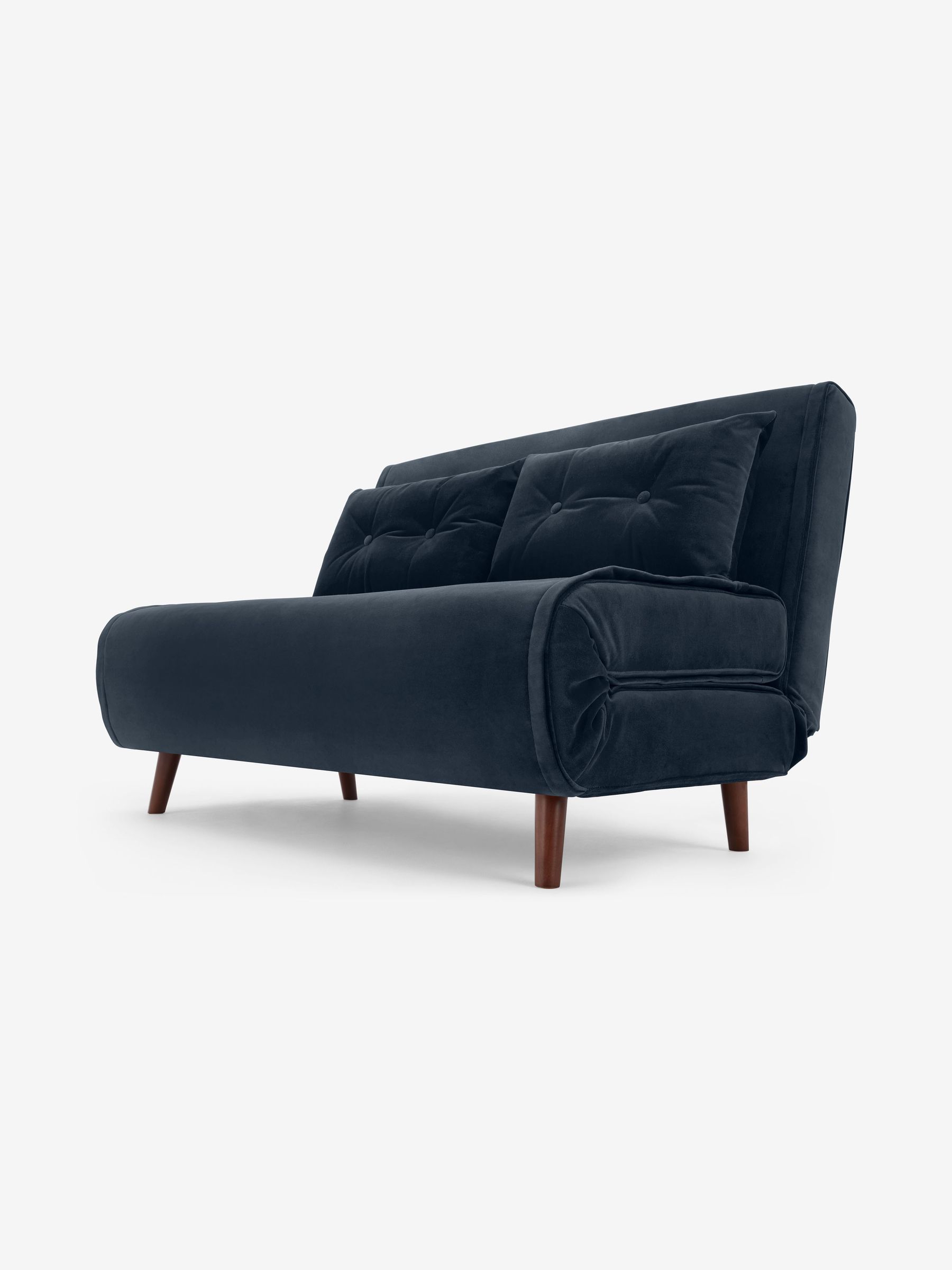 Regular Haru 2 Seater Sofa Bed in Smooth Velvet Sapphire Blue - Image 8 of 10