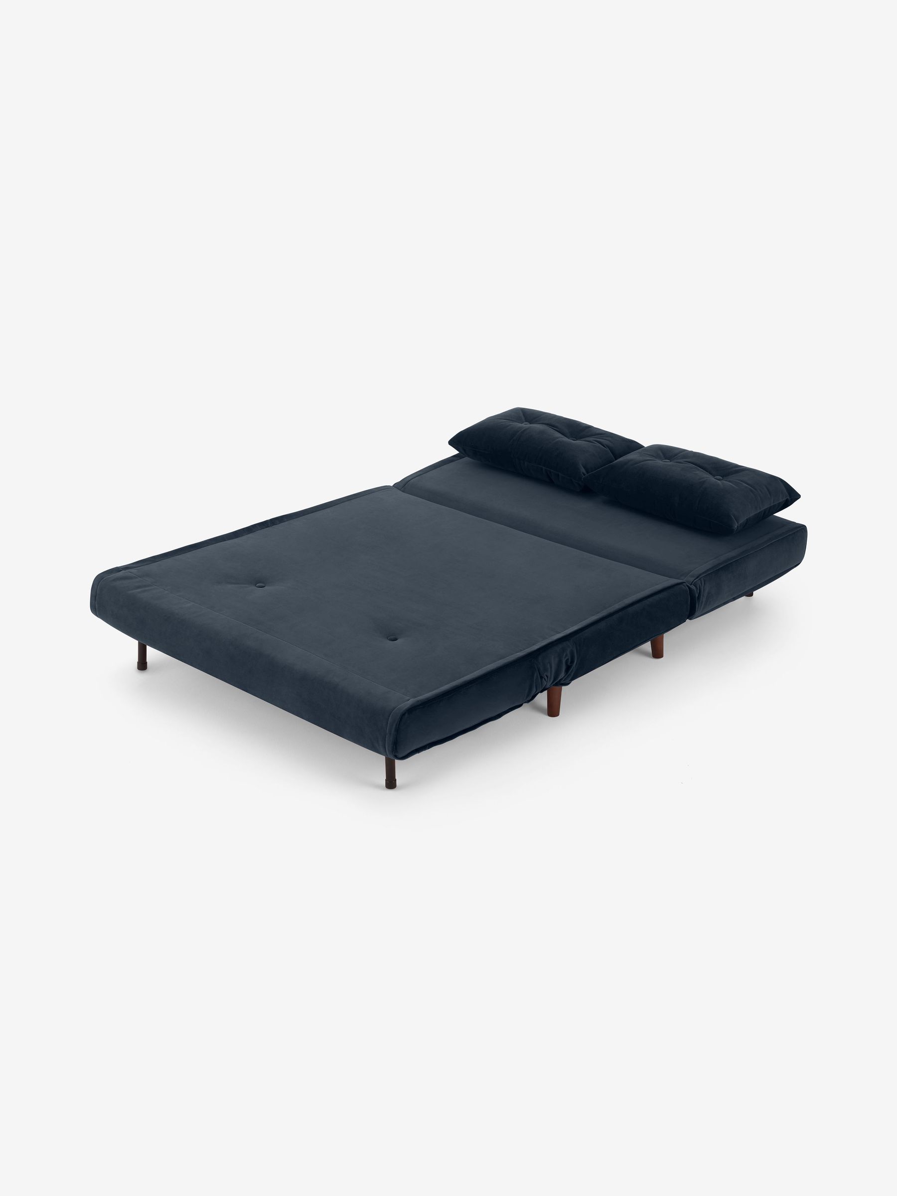 Regular Haru 2 Seater Sofa Bed in Smooth Velvet Sapphire Blue - Image 9 of 10