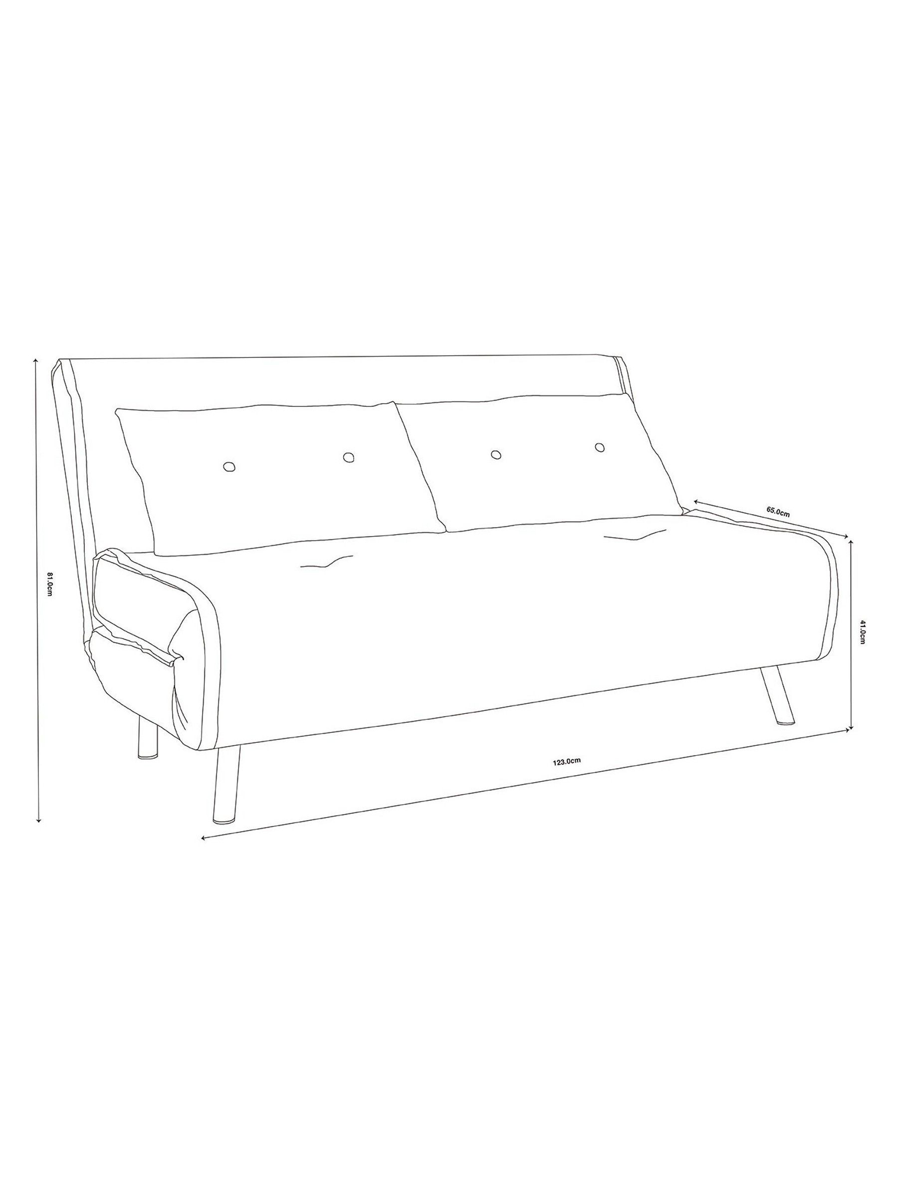 Regular Haru 2 Seater Sofa Bed in Smooth Velvet Sapphire Blue - Image 10 of 10