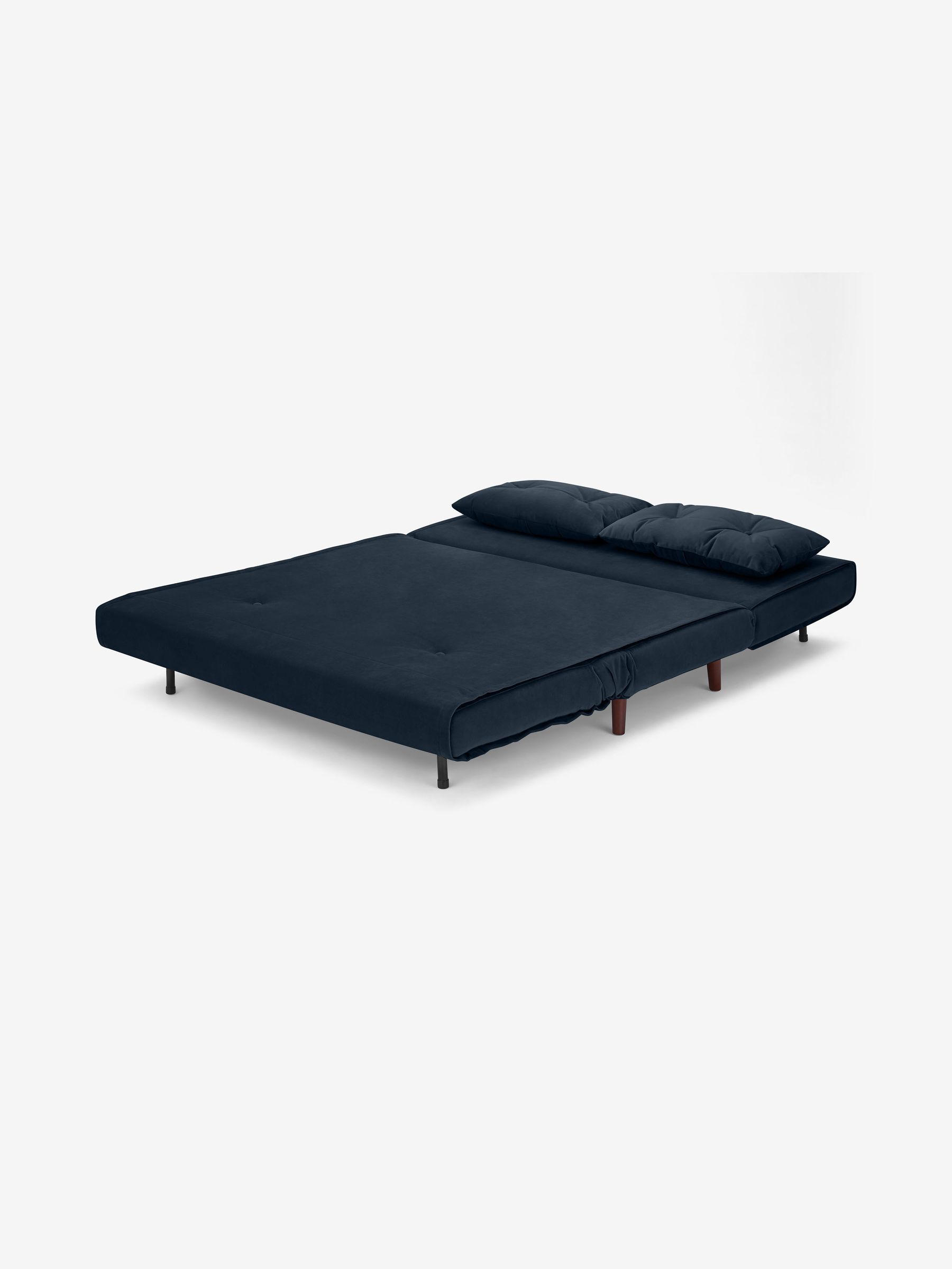 Large Haru 2 Seater Sofa Bed in Smooth Velvet Sapphire Blue - Image 9 of 10