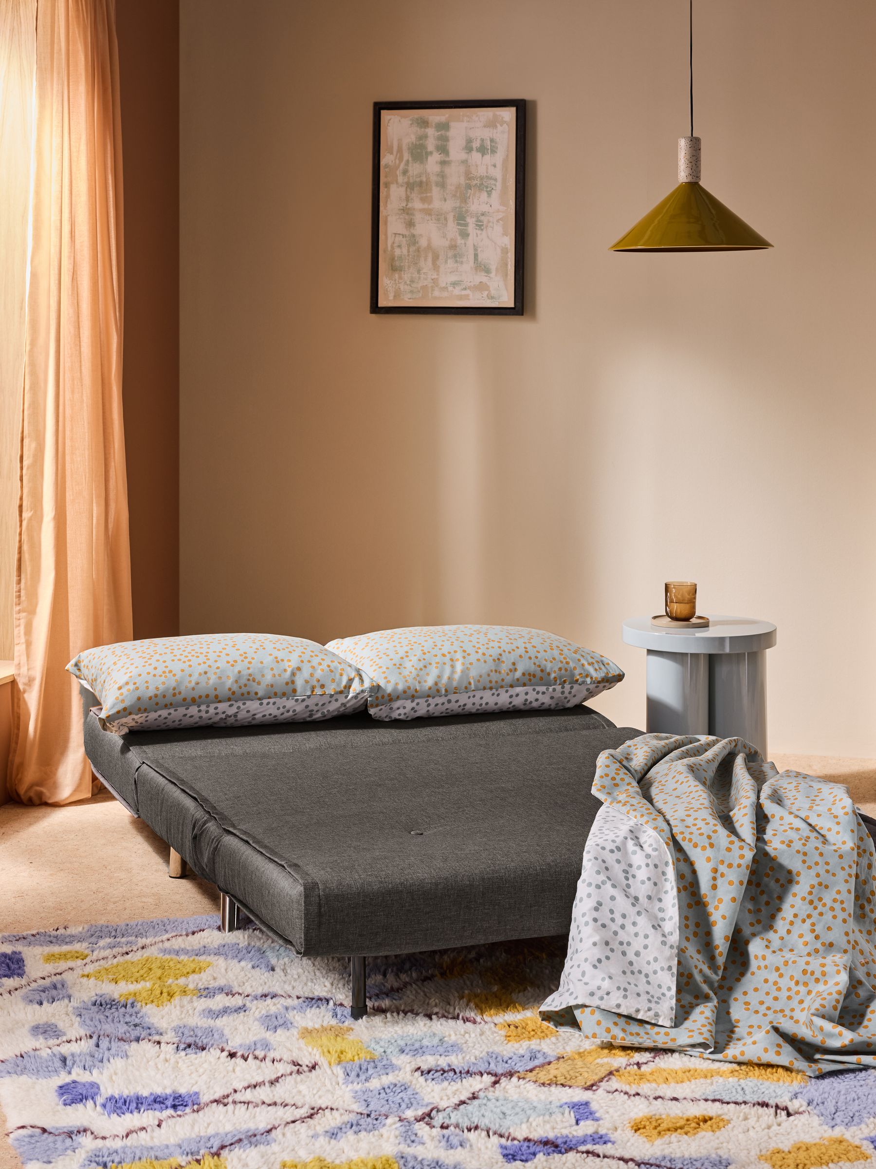 Haru 2 Seater Sofa Bed in Marshmallow Grey - Image 2 of 7