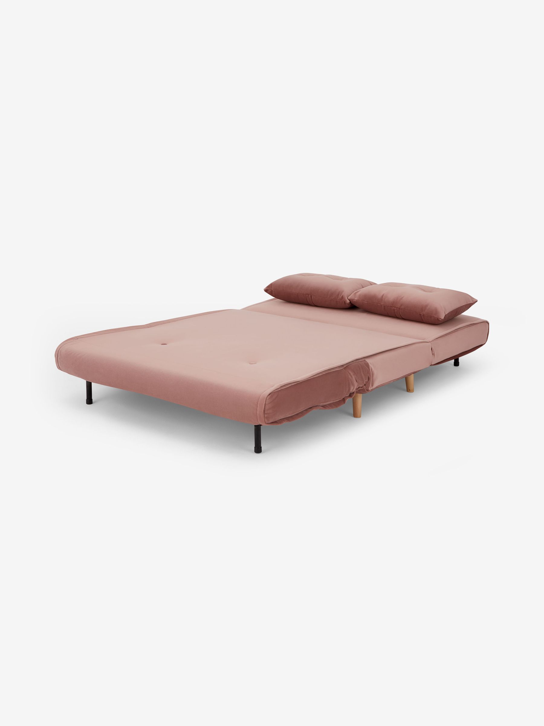 Regular Borg Haru 2 Seater Sofa Bed in Smooth Velvet Pink - Image 2 of 3