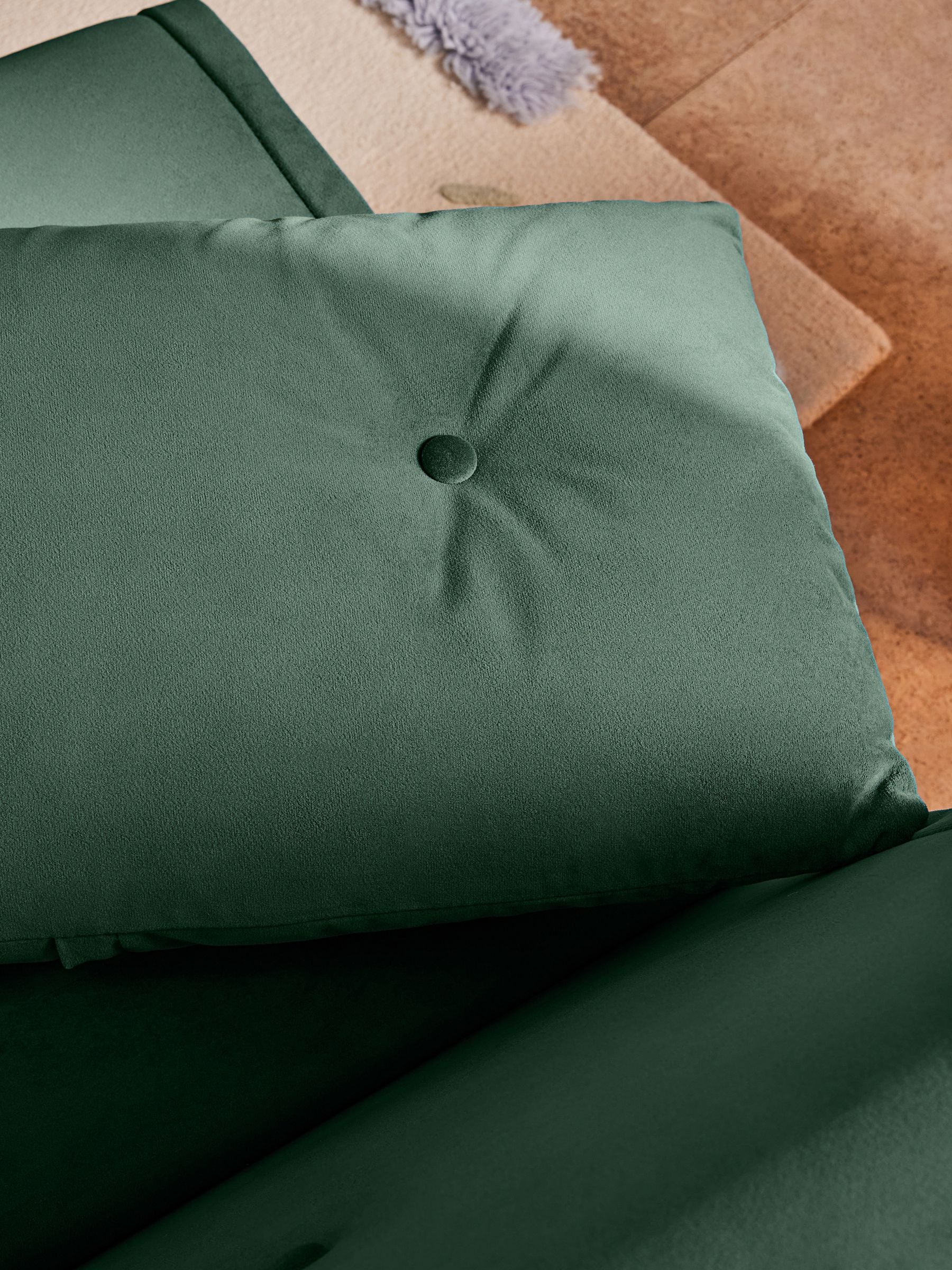 Regular Haru 2 Seater Sofa Bed in Smooth Velvet Moss Green - Image 7 of 9