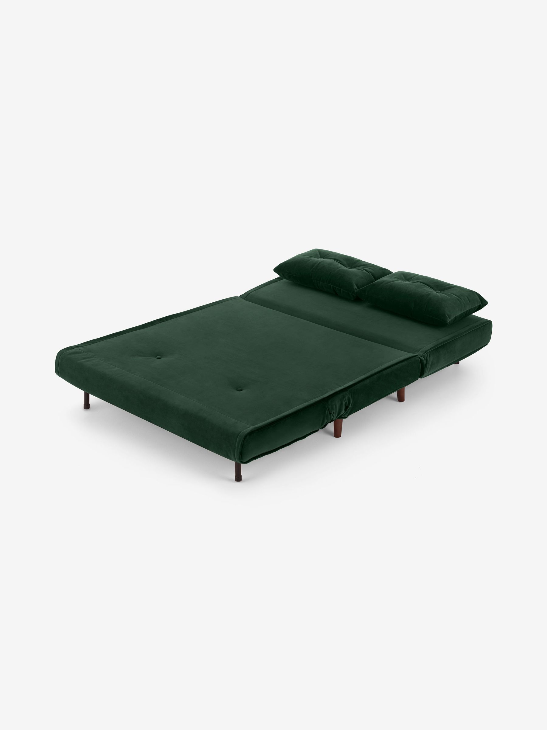 Regular Haru 2 Seater Sofa Bed in Smooth Velvet Moss Green - Image 9 of 9