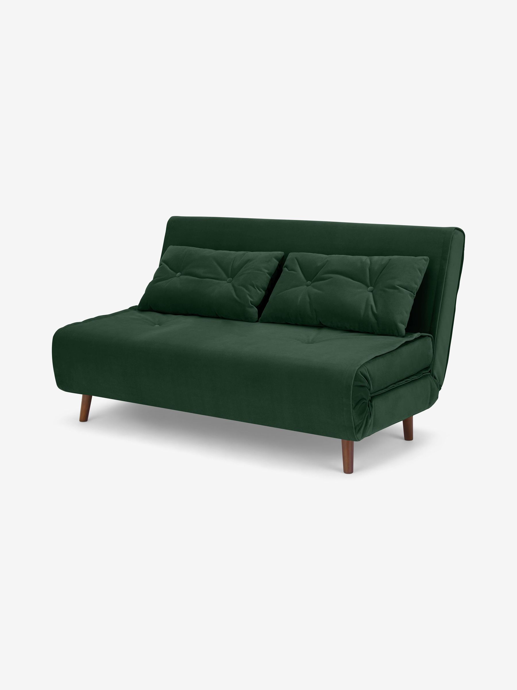Large Haru 2 Seater Sofa Bed in Smooth Velvet Moss Green - Image 9 of 10