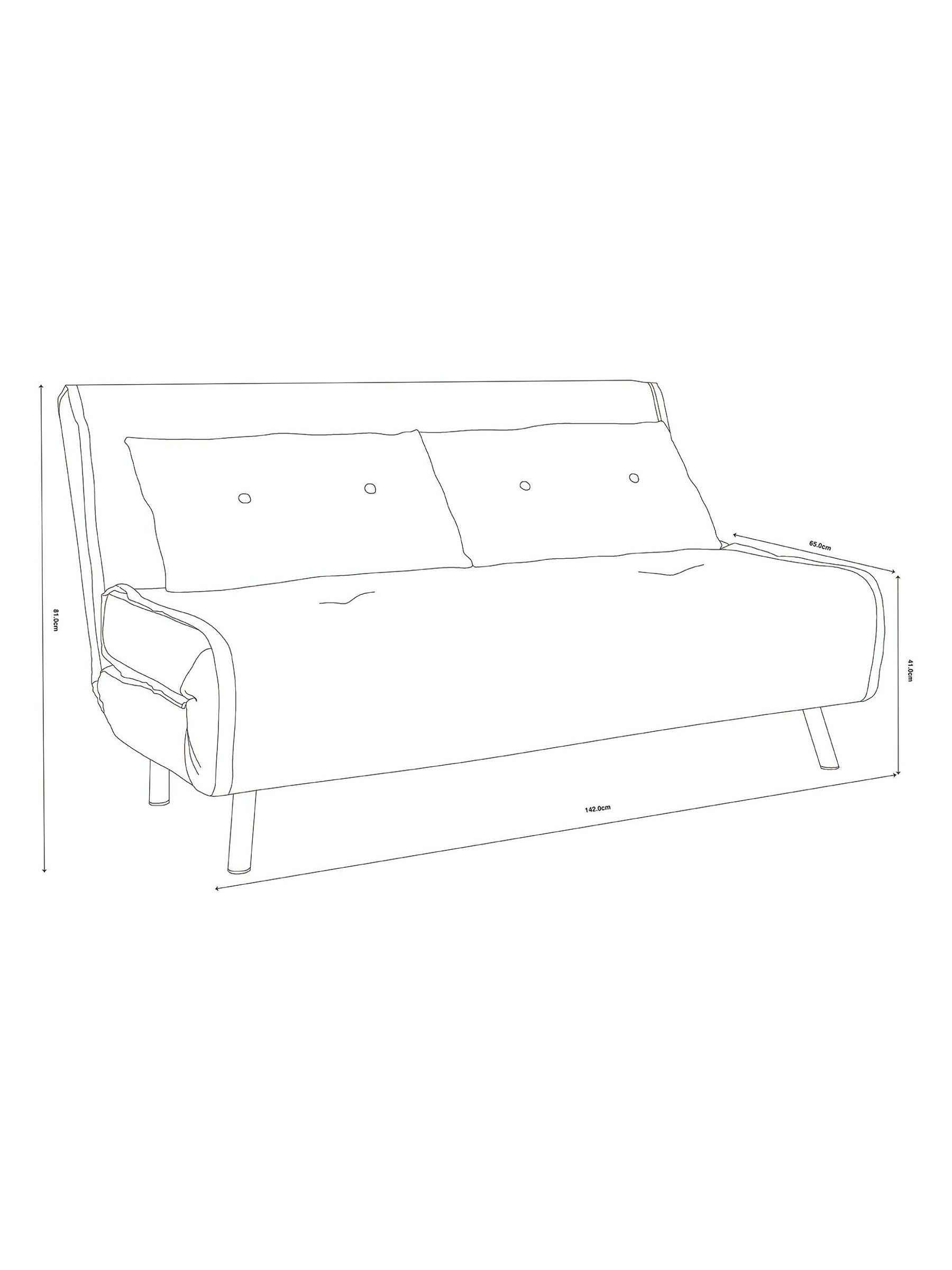 Large Borg Haru 2 Seater Sofa Bed in Smooth Velvet Tan Orange - Image 9 of 9