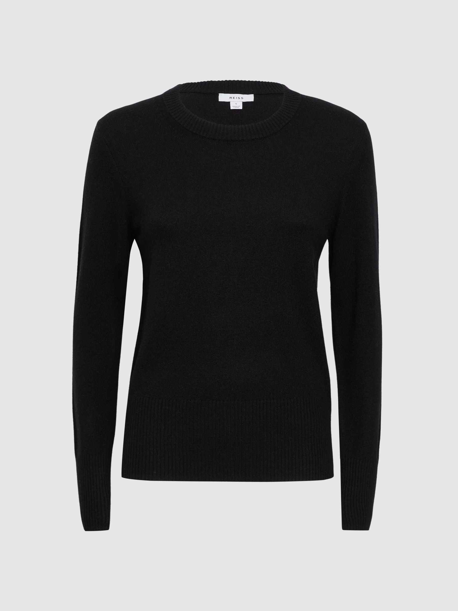 Wool Blend Crew Neck Jumper in Black - Image 2 of 5