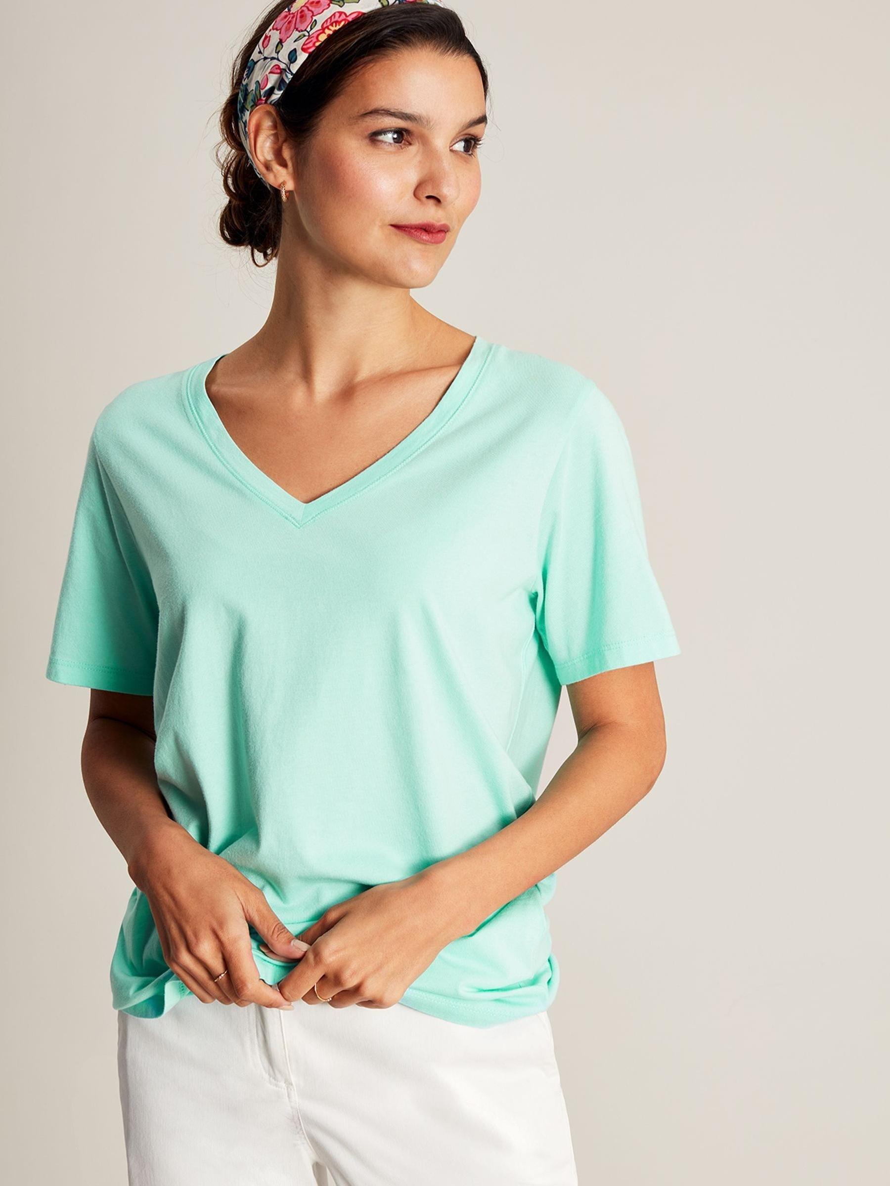 Emily Blue V Neck T-shirt - Image 1 of 5
