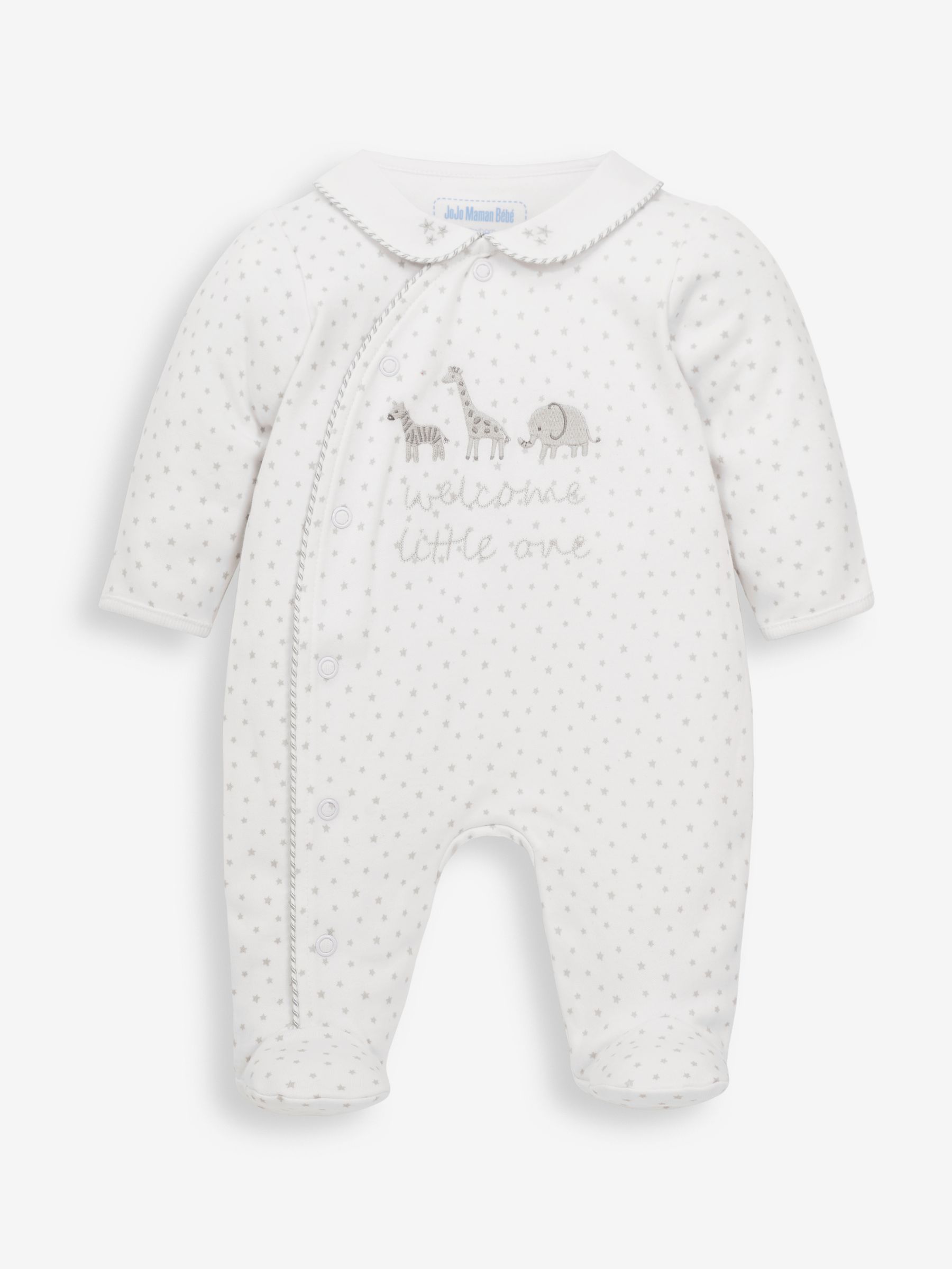 White Personalised Welcome Little One Sleepsuit - Image 1 of 5