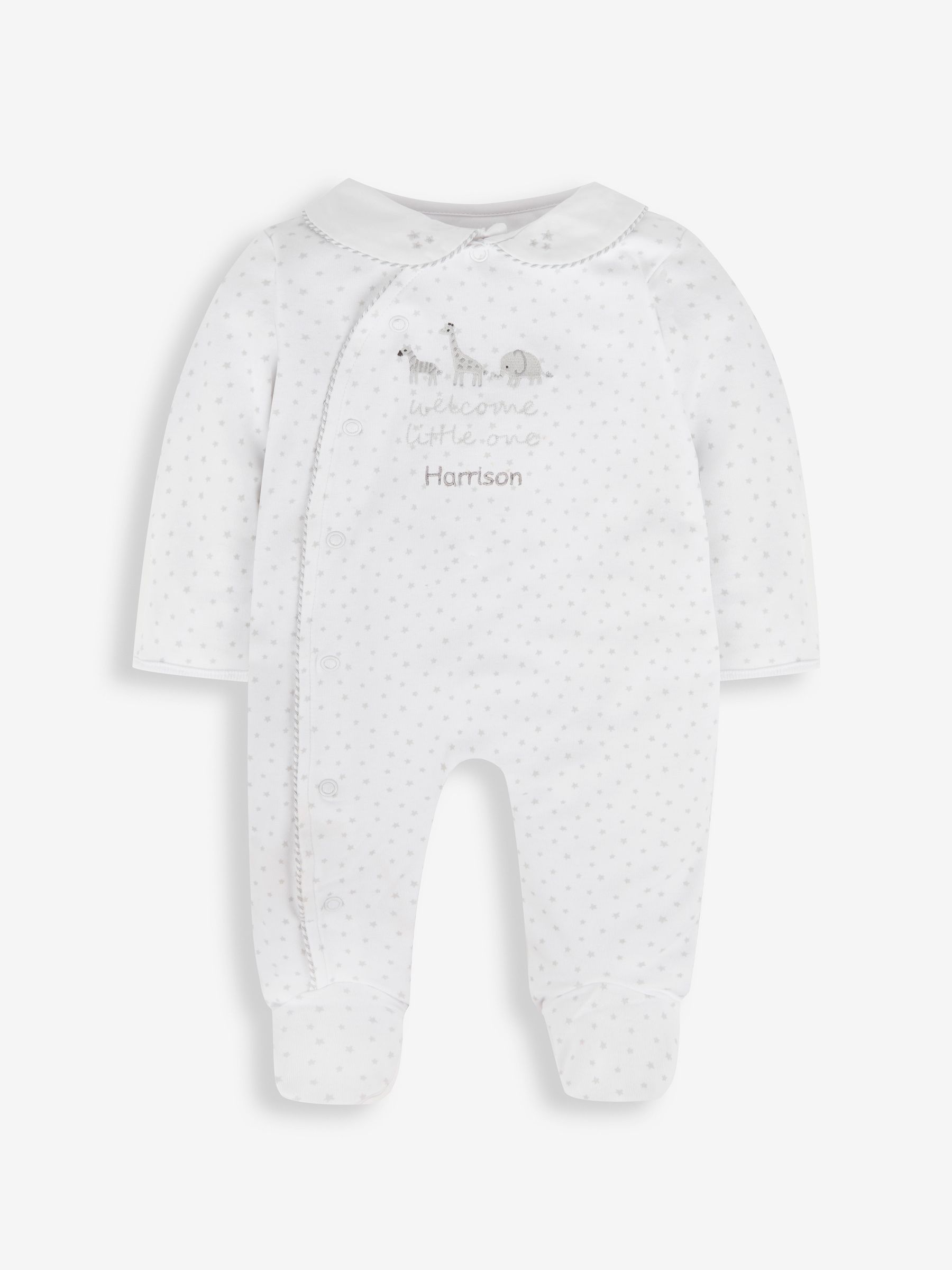 White Personalised Welcome Little One Sleepsuit - Image 2 of 5
