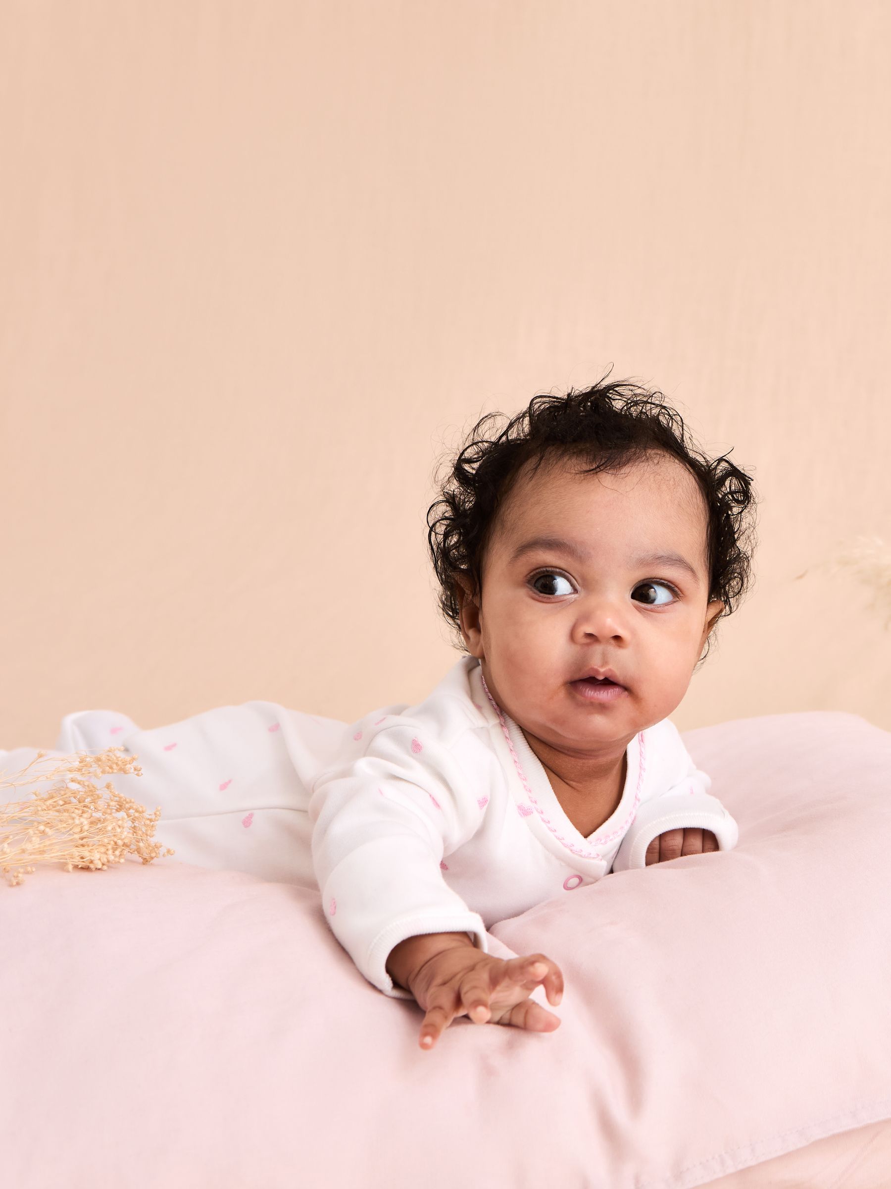 Pink Heart Personalised Embroidered Cotton Baby Sleepsuit - Image 4 of 4