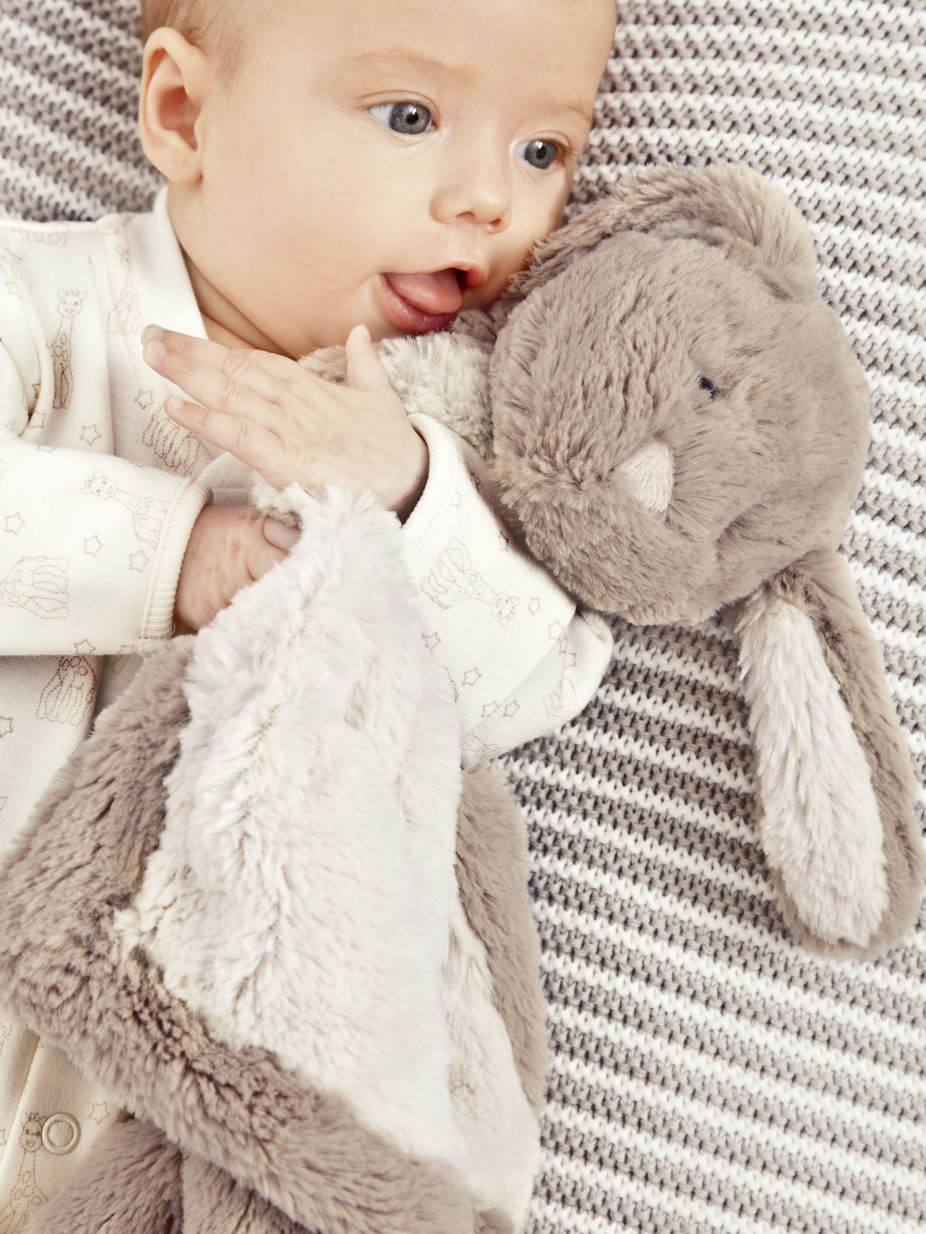 Personalised Plush Bunny Blankie Blue Embroidery in Bunny - Image 3 of 3