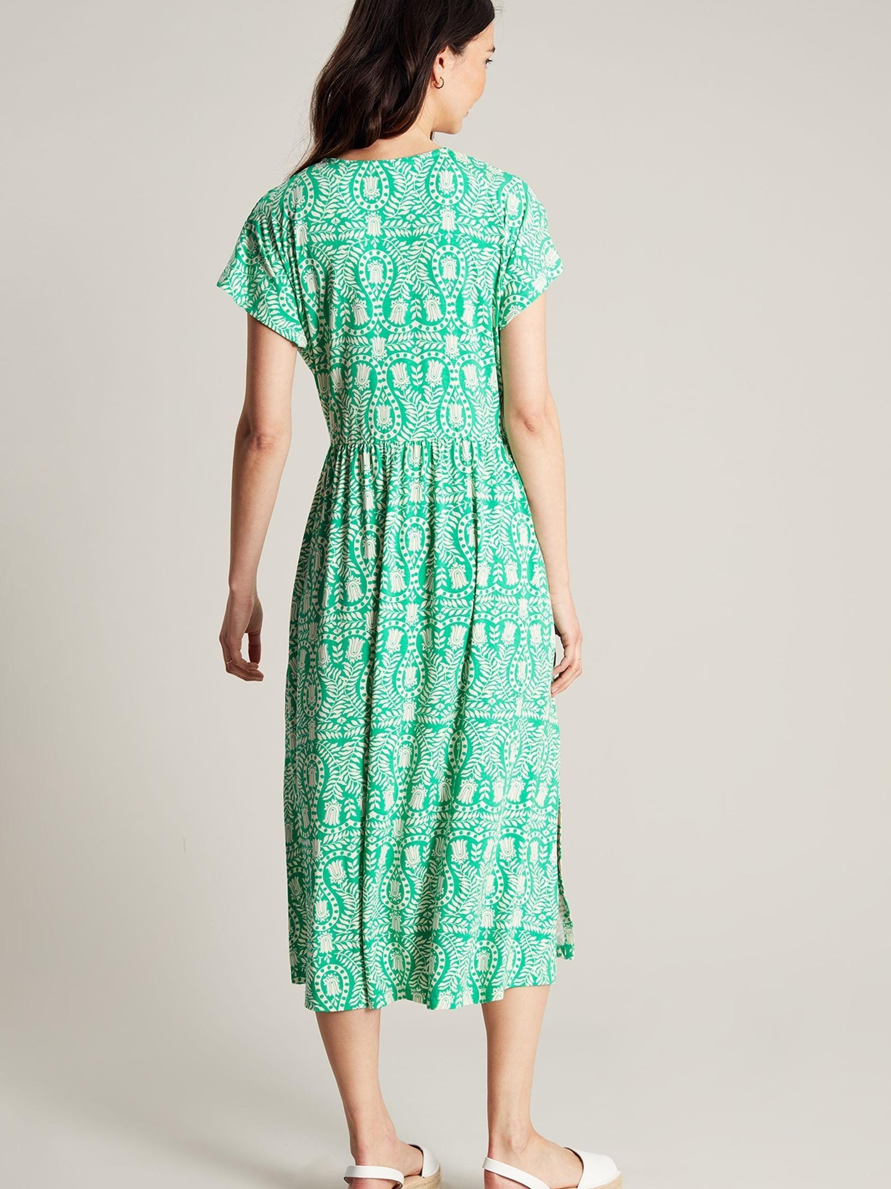 Nia Green Jersey V-Neck Beach Dress - Image 2 of 6 Nia Green Jersey V-Neck Beach Dress - Image 2 of 6