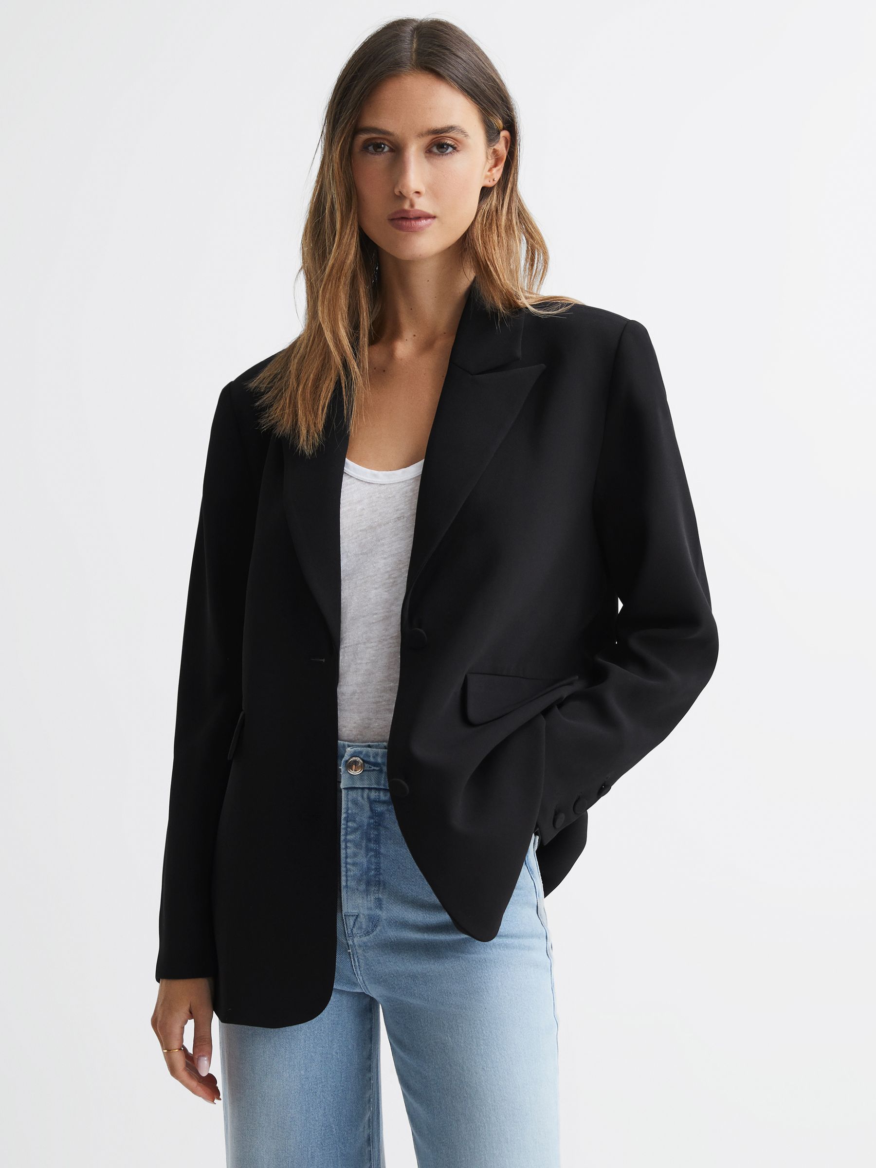Good American Single Breasted Blazer in Black - Image 1 of 5