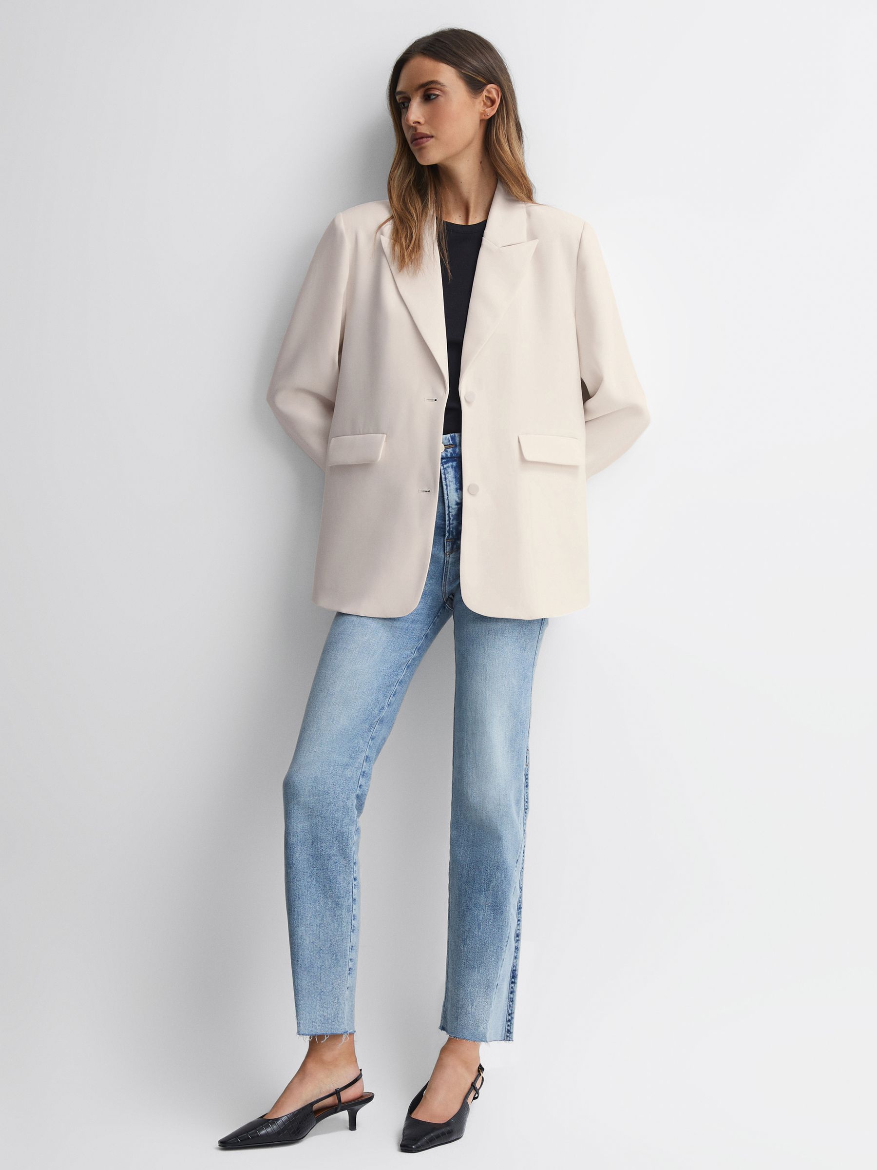Good American Single Breasted Blazer in Ivory - Image 3 of 5