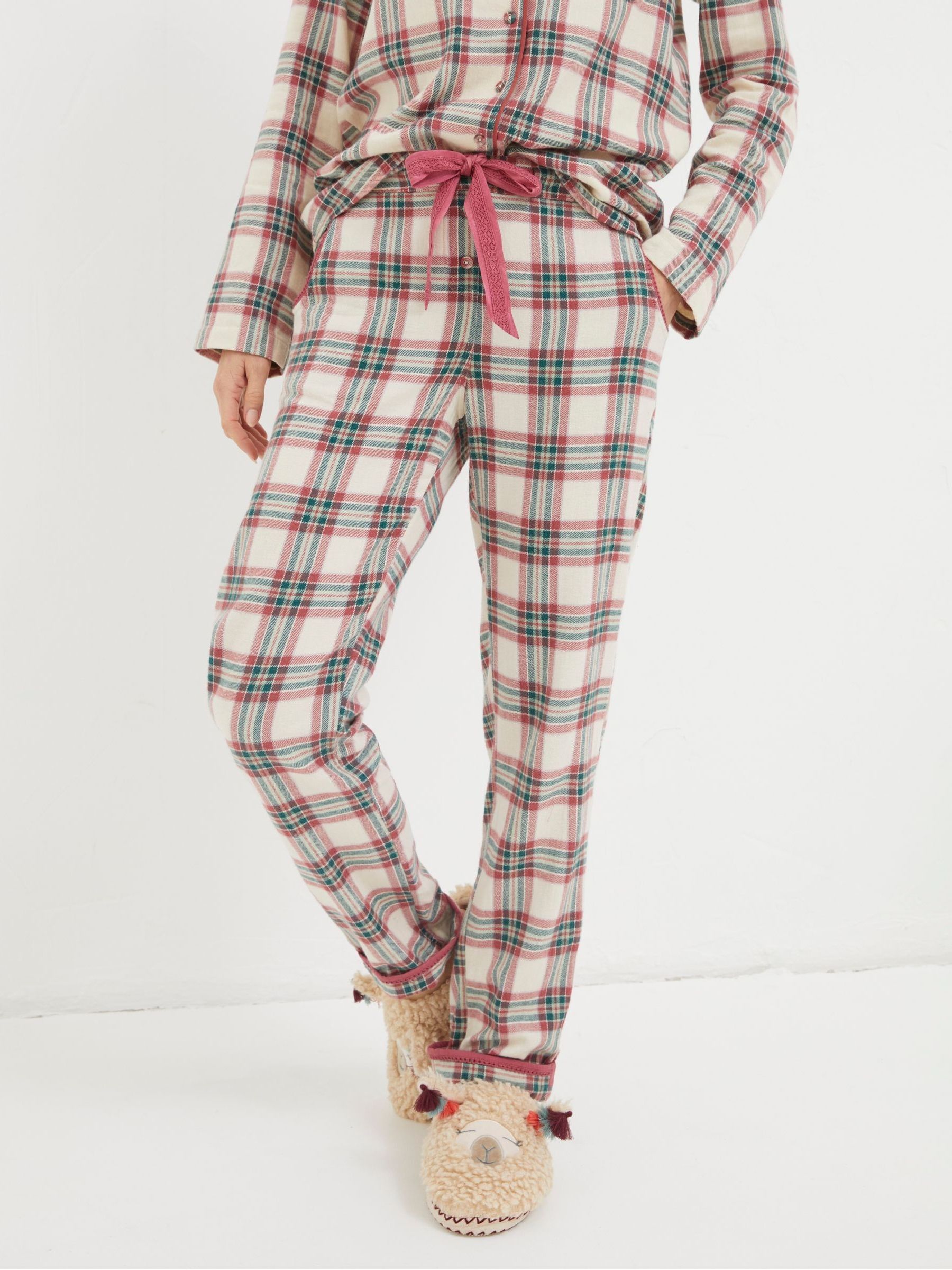 Natural Eva Woodland Check Pyjama Trousers - Image 1 of 5 Natural Eva Woodland Check Pyjama Trousers - Image 1 of 5