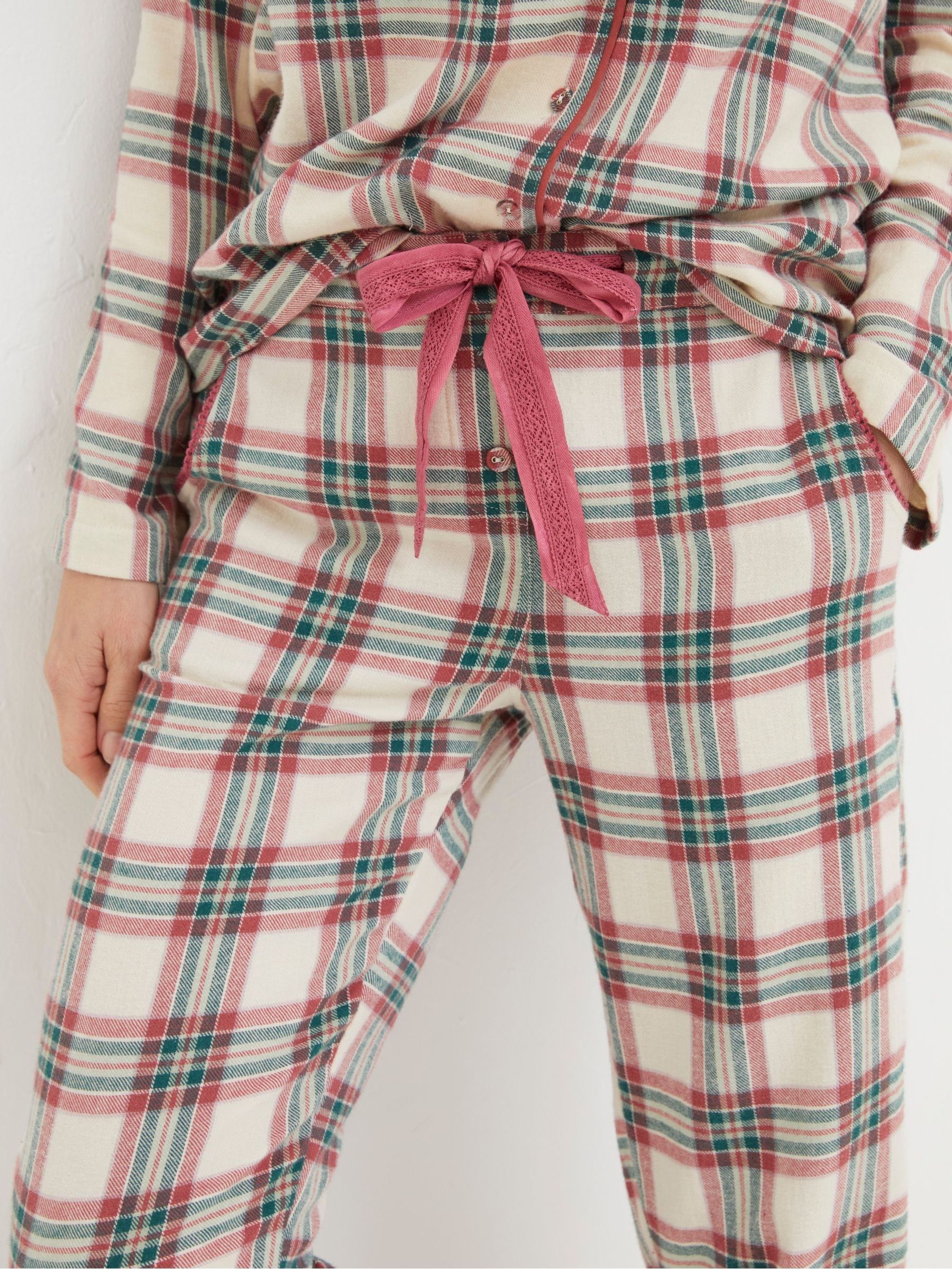Natural Eva Woodland Check Pyjama Trousers - Image 4 of 5
