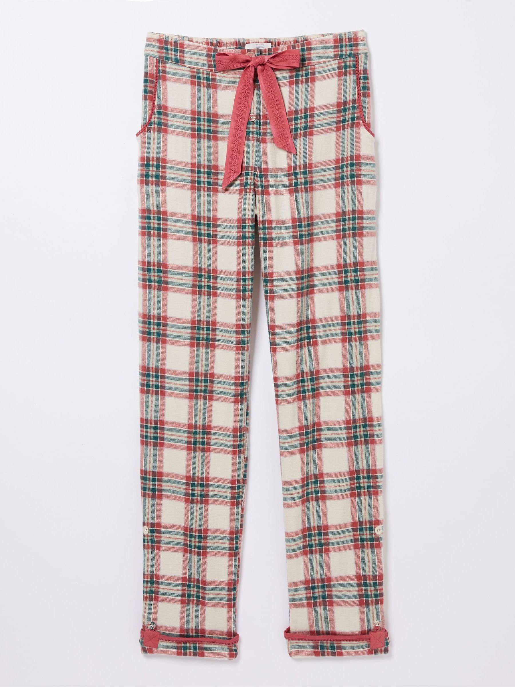 Natural Eva Woodland Check Pyjama Trousers - Image 5 of 5