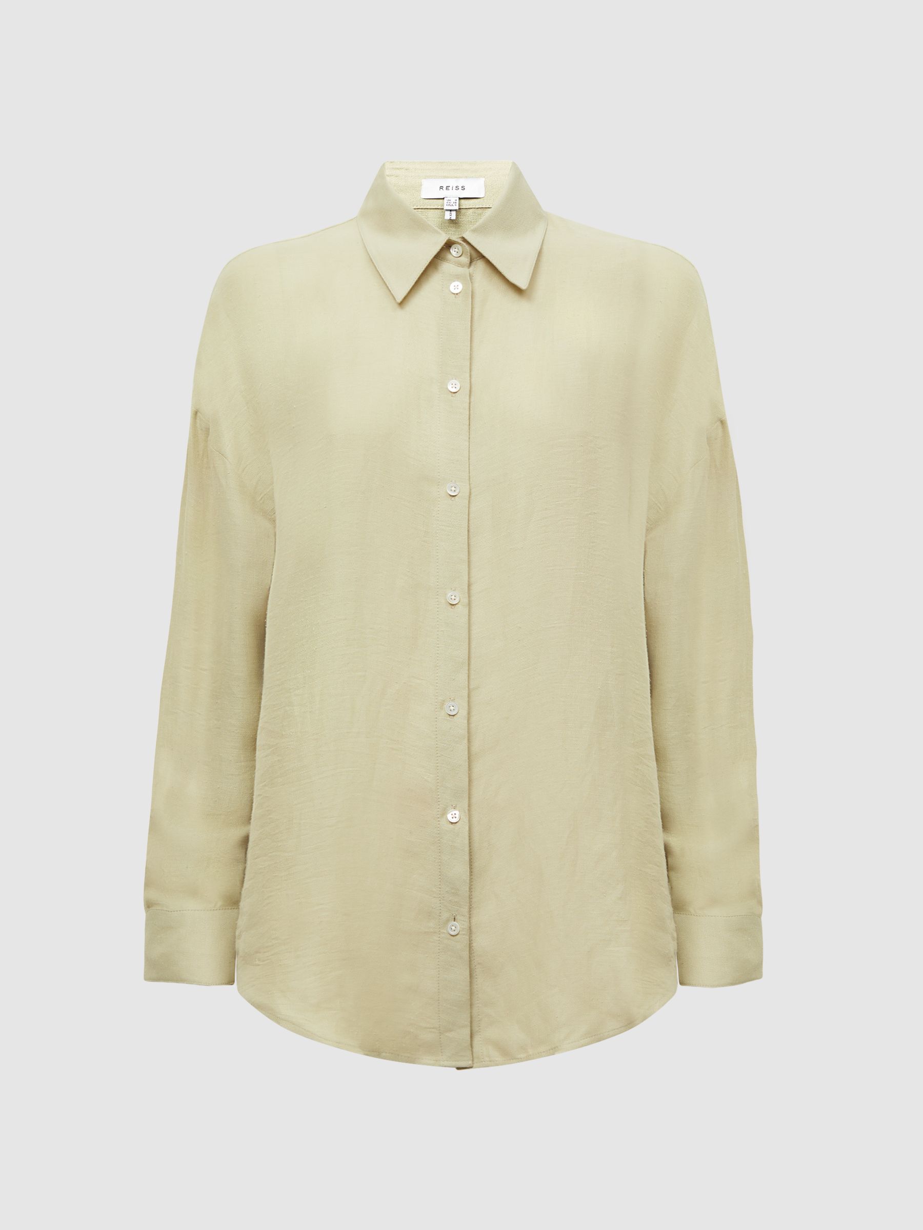 Oversized Long Sleeve Shirt in Khaki - Image 2 of 6