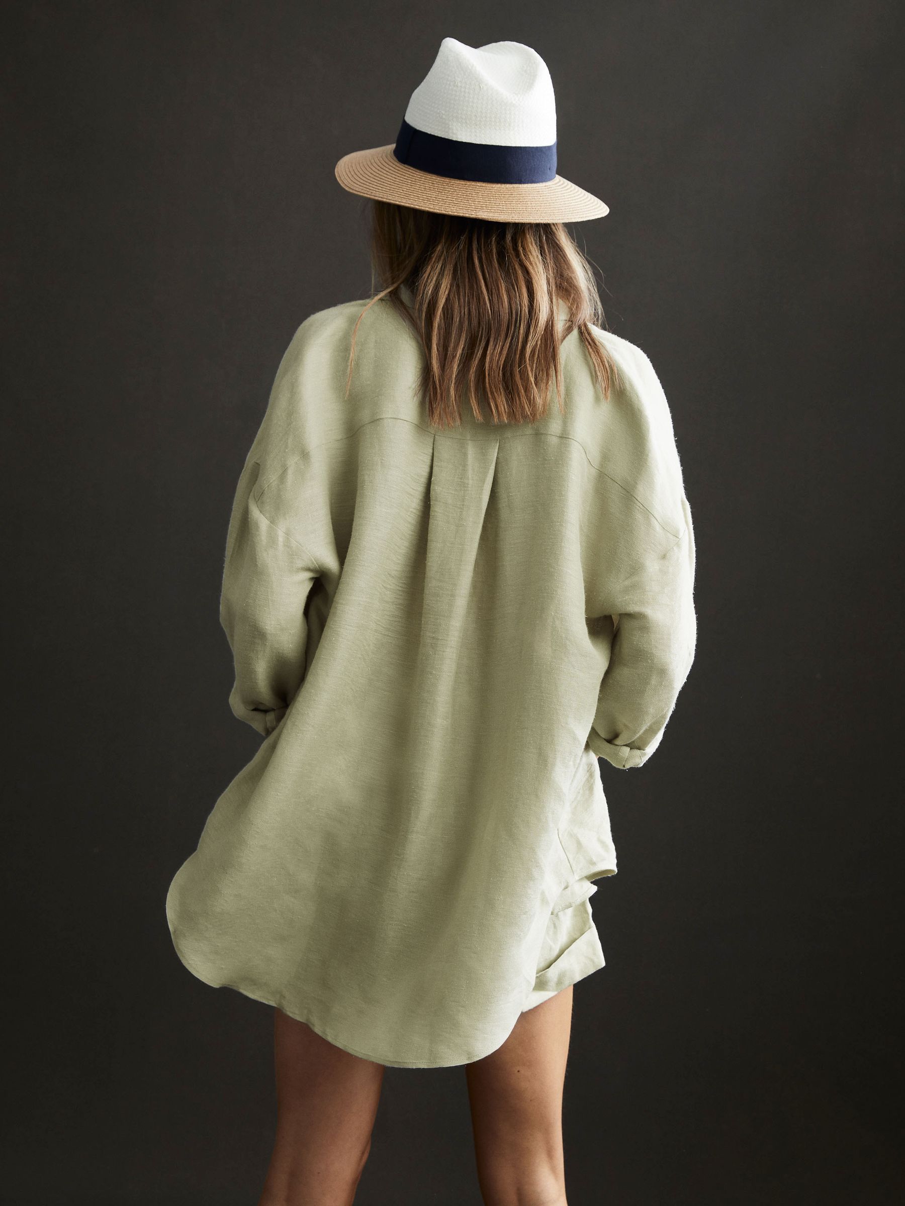 Oversized Long Sleeve Shirt in Khaki - Image 5 of 6