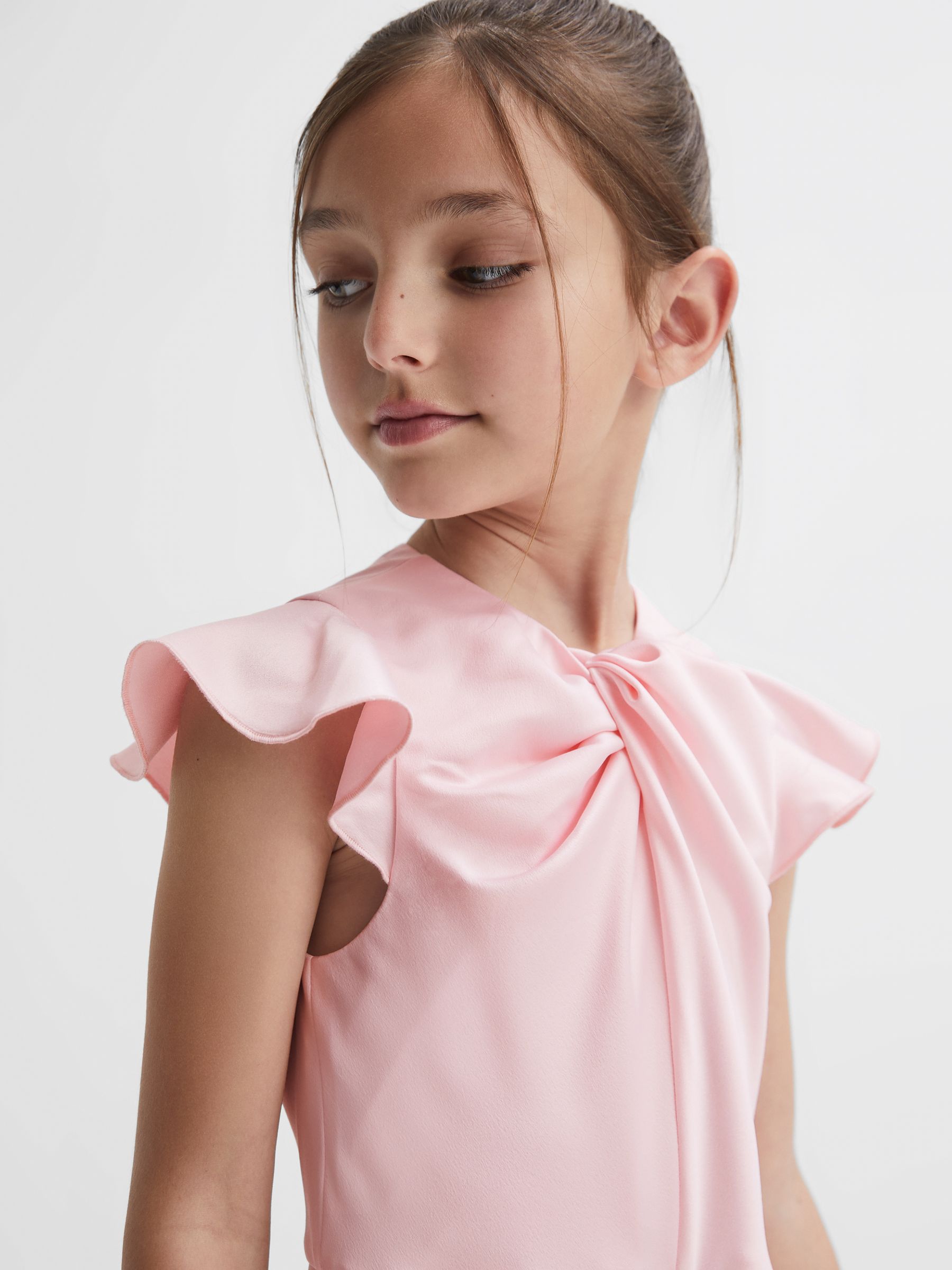 9-14 yrs Knot Detail Jumpsuit in Pink - Image 4 of 6