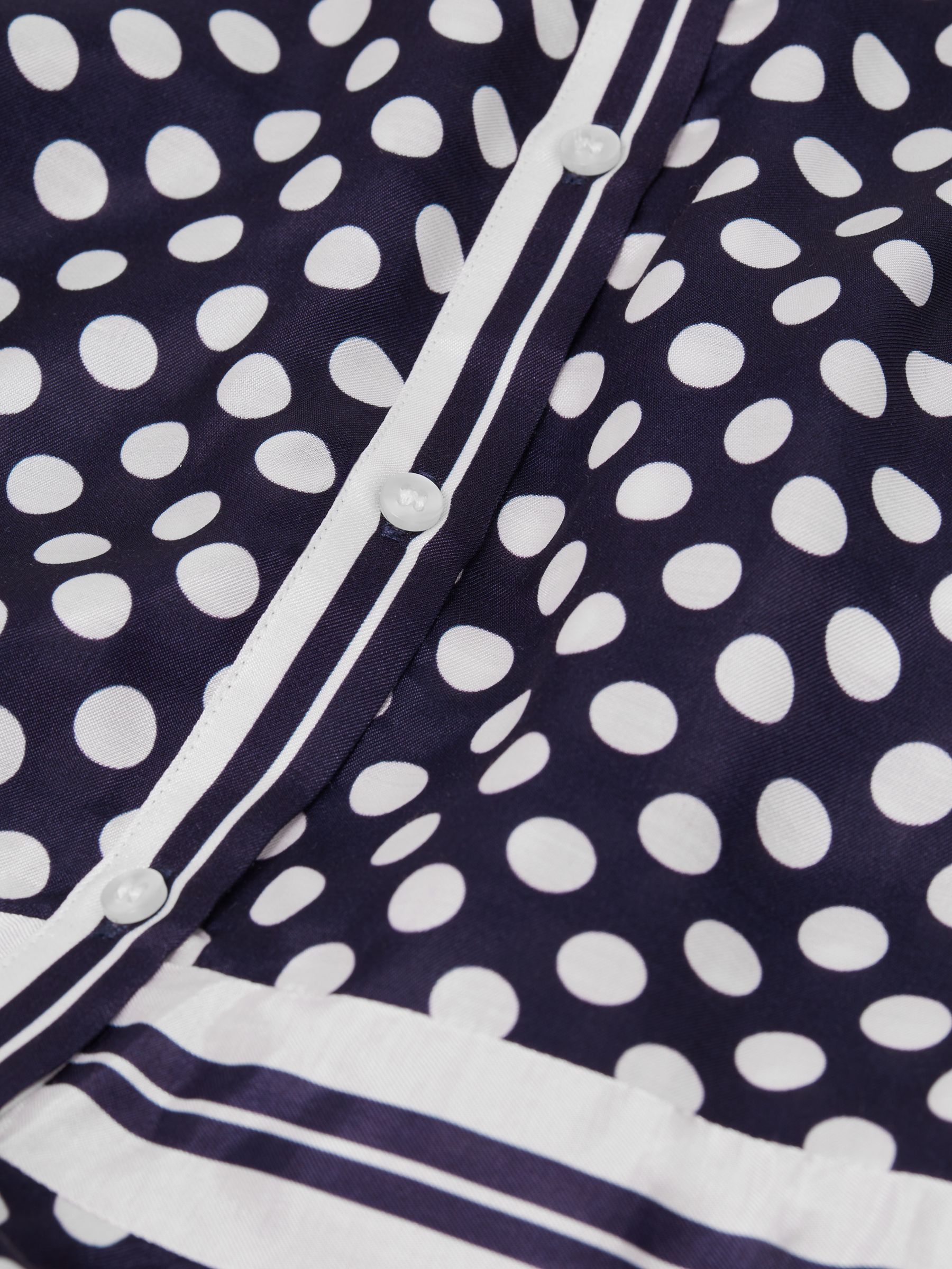 9-14 yrs Polka Dot Long Sleeve Dress in Navy Print - Image 6 of 6
