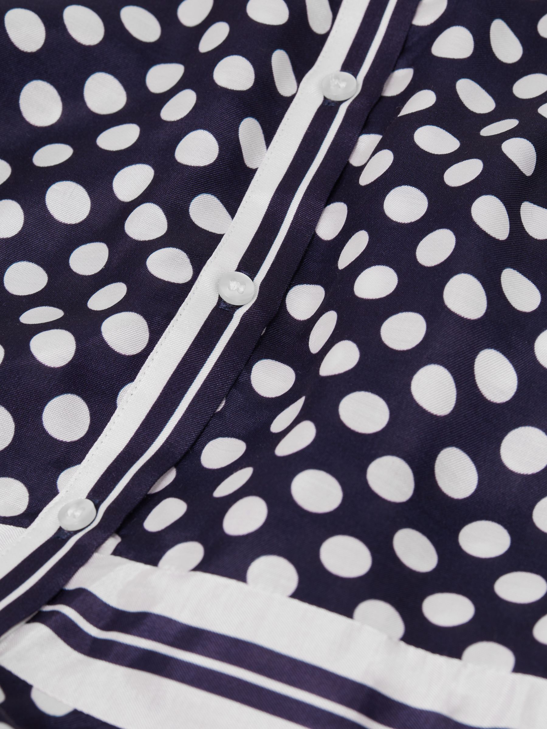 4-9 yrs Polka Dot Long Sleeve Dress in Navy Print - Image 6 of 6