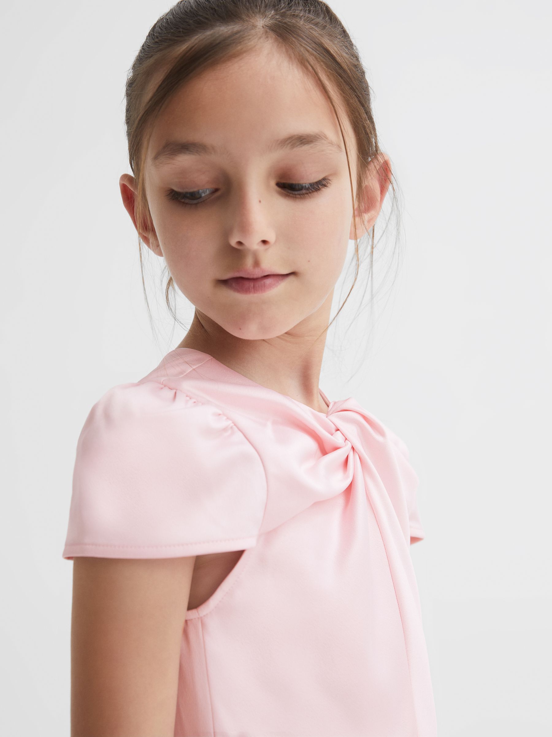 4-9 yrs Knot Detail Dress in Pink - Image 1 of 6