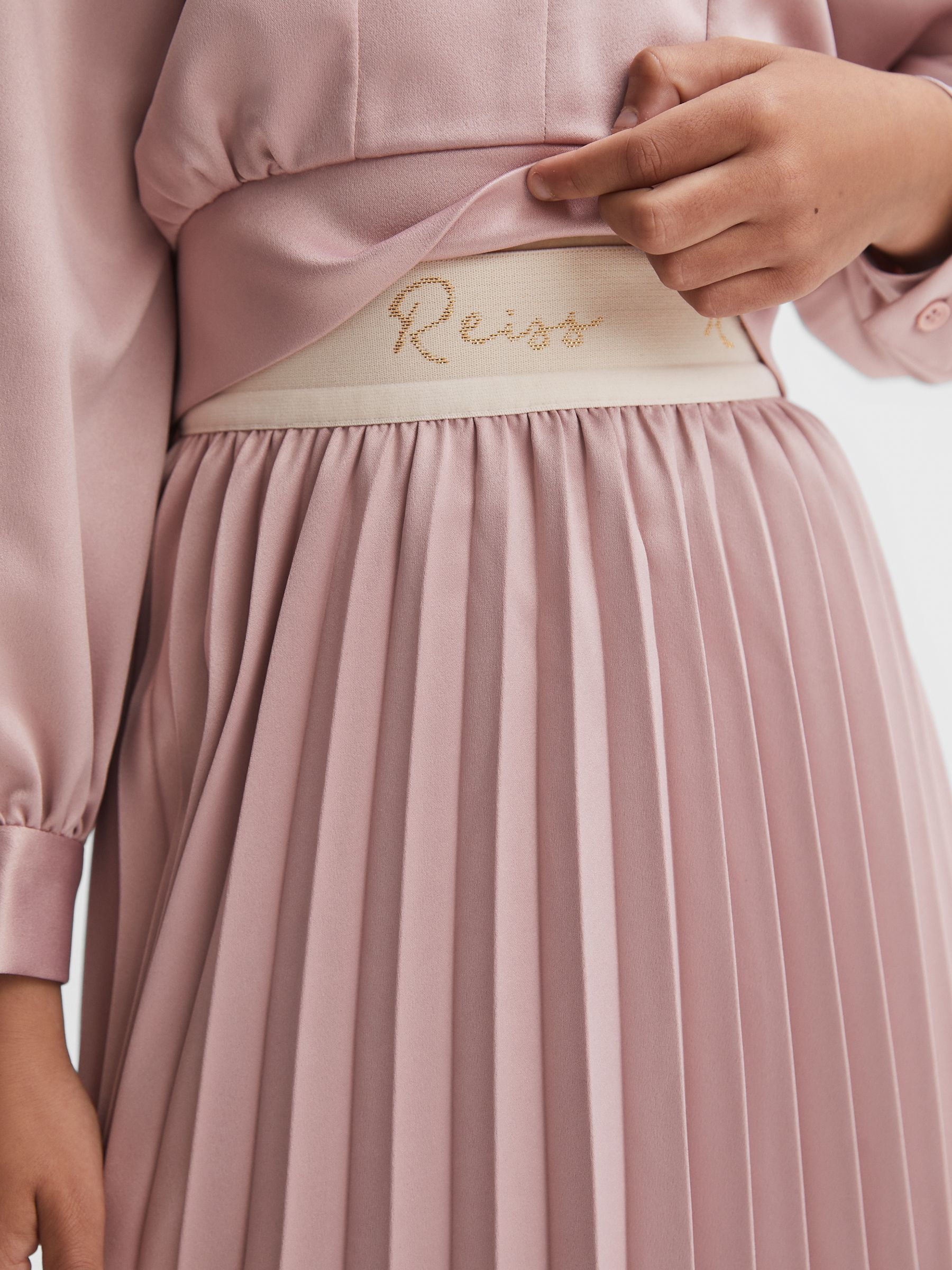 Senior Pleated Elasticated Skirt in Pink - Image 2 of 6