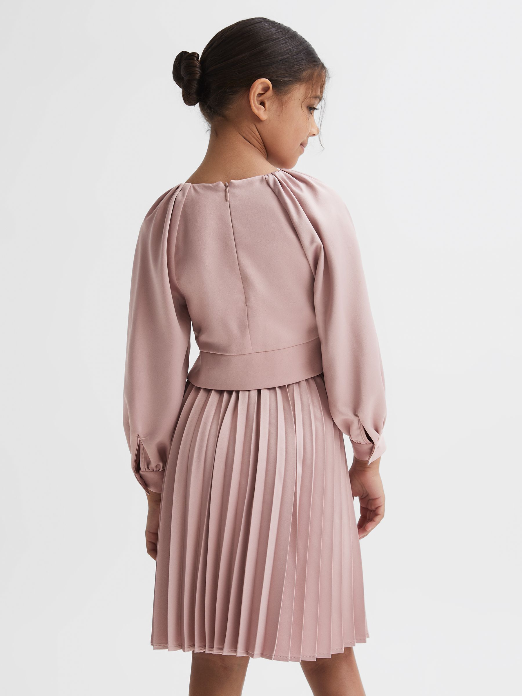 4-9 yrs Cropped Pleated Blouse in Pink - Image 5 of 6