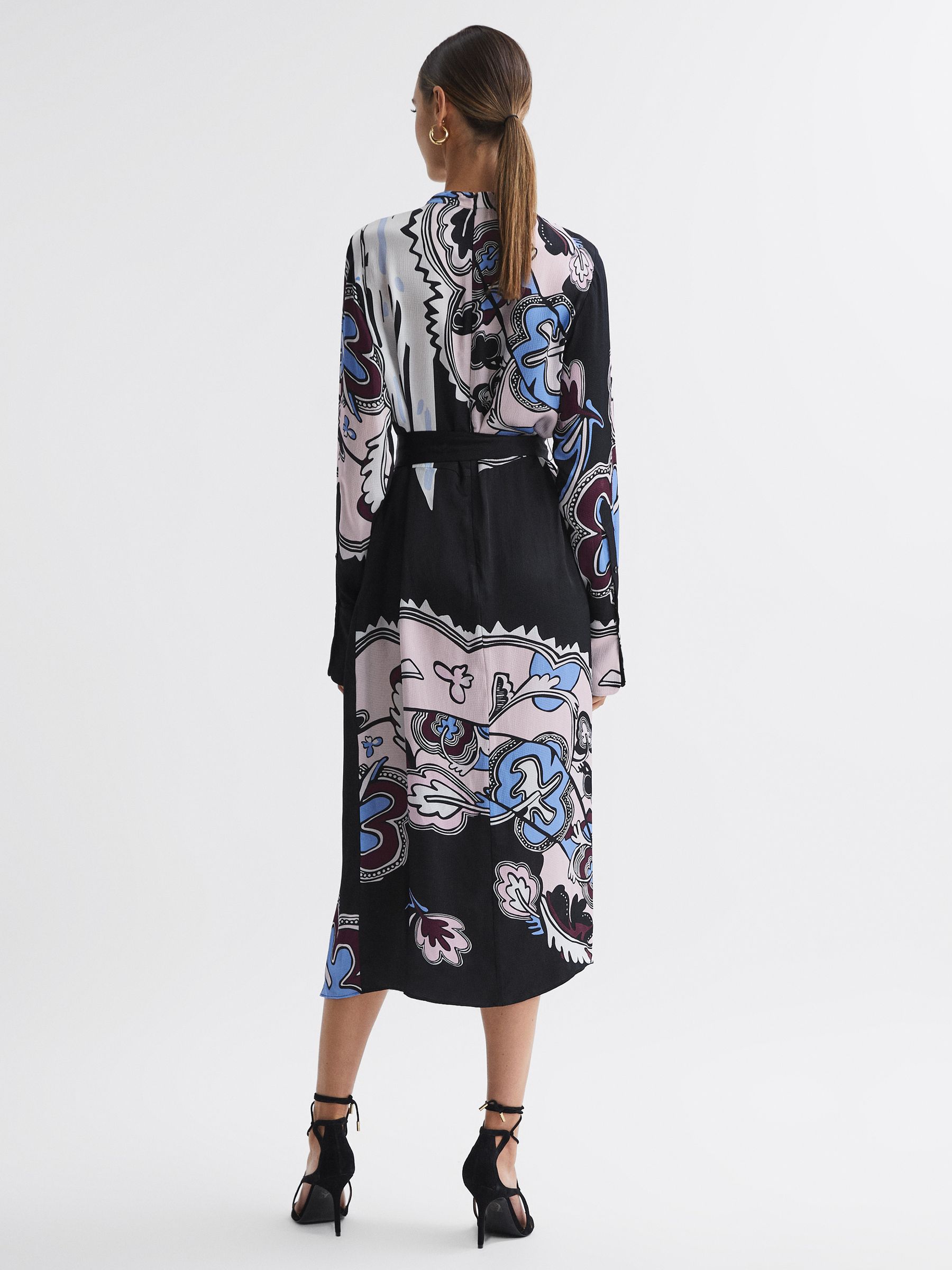 Pleat Front Midi Dress in Black - Image 5 of 5