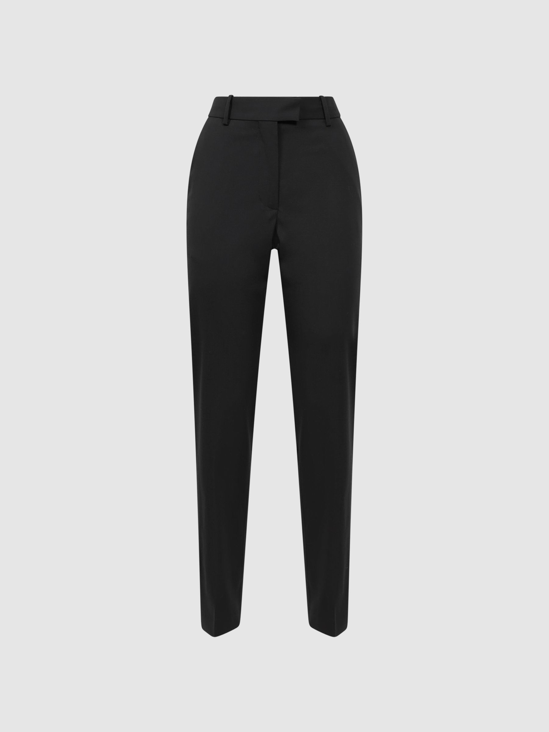 Petite Slim Fit Wool Blend Trousers in Black - Image 2 of 6