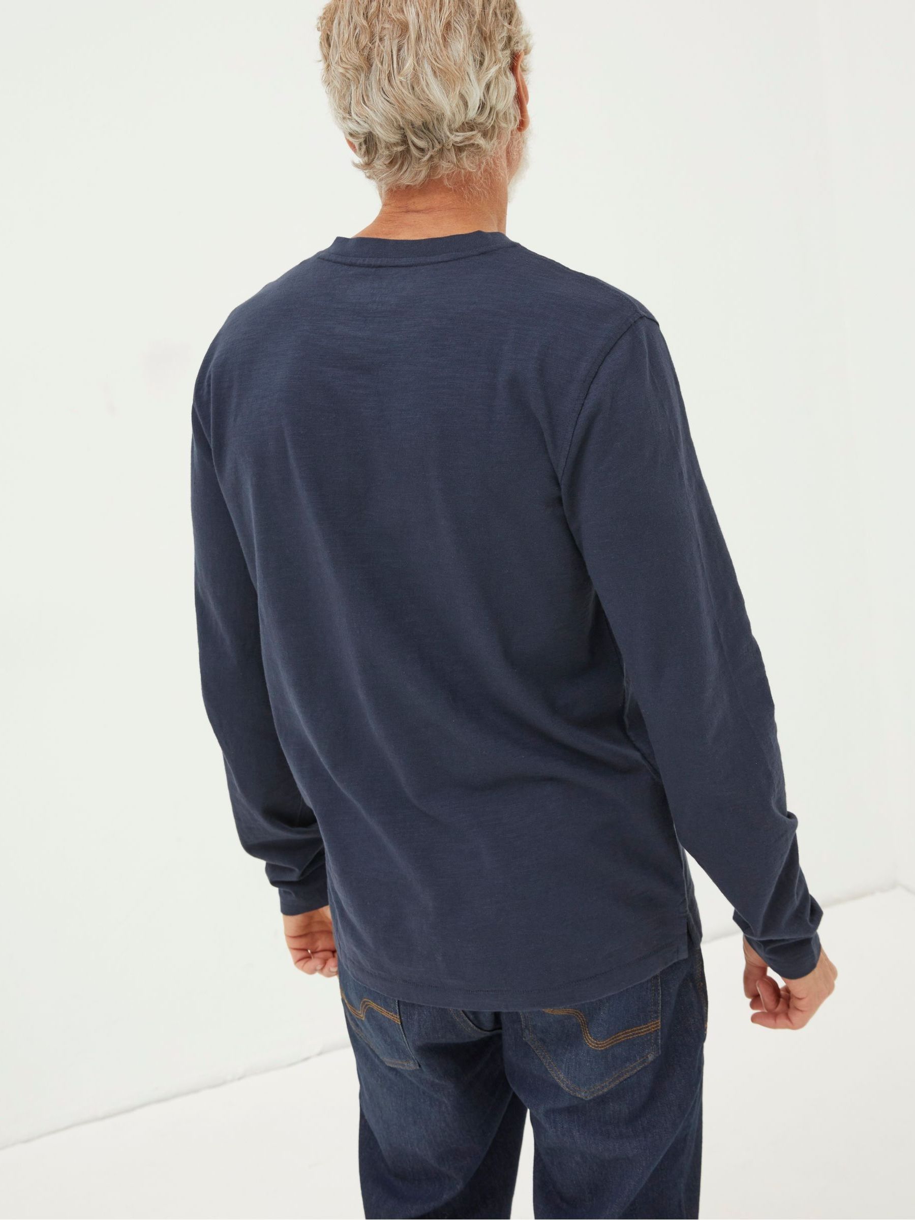 Blue Woodside Slub Henley T-Shirt - Image 2 of 4