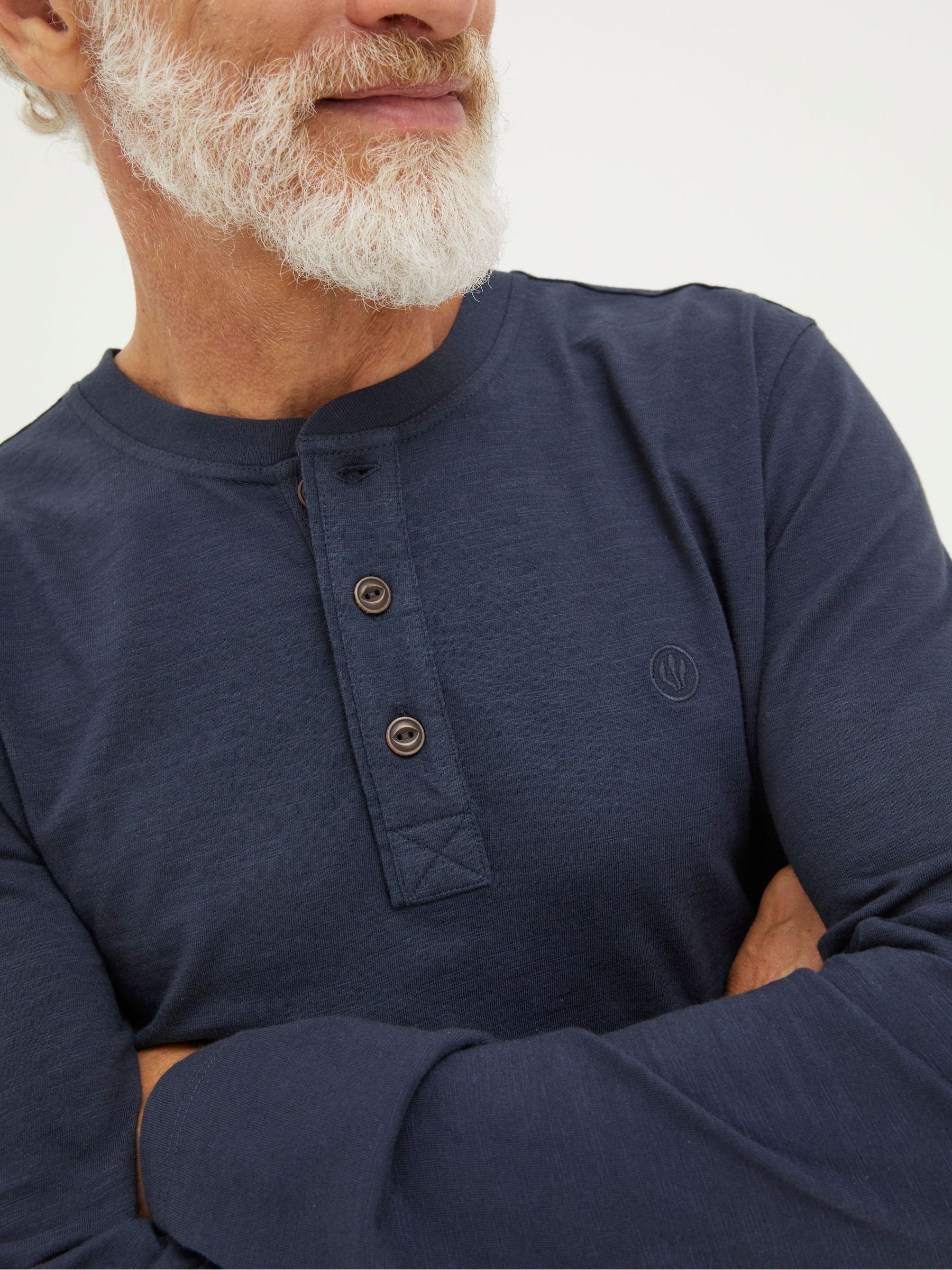 Blue Woodside Slub Henley T-Shirt - Image 3 of 4