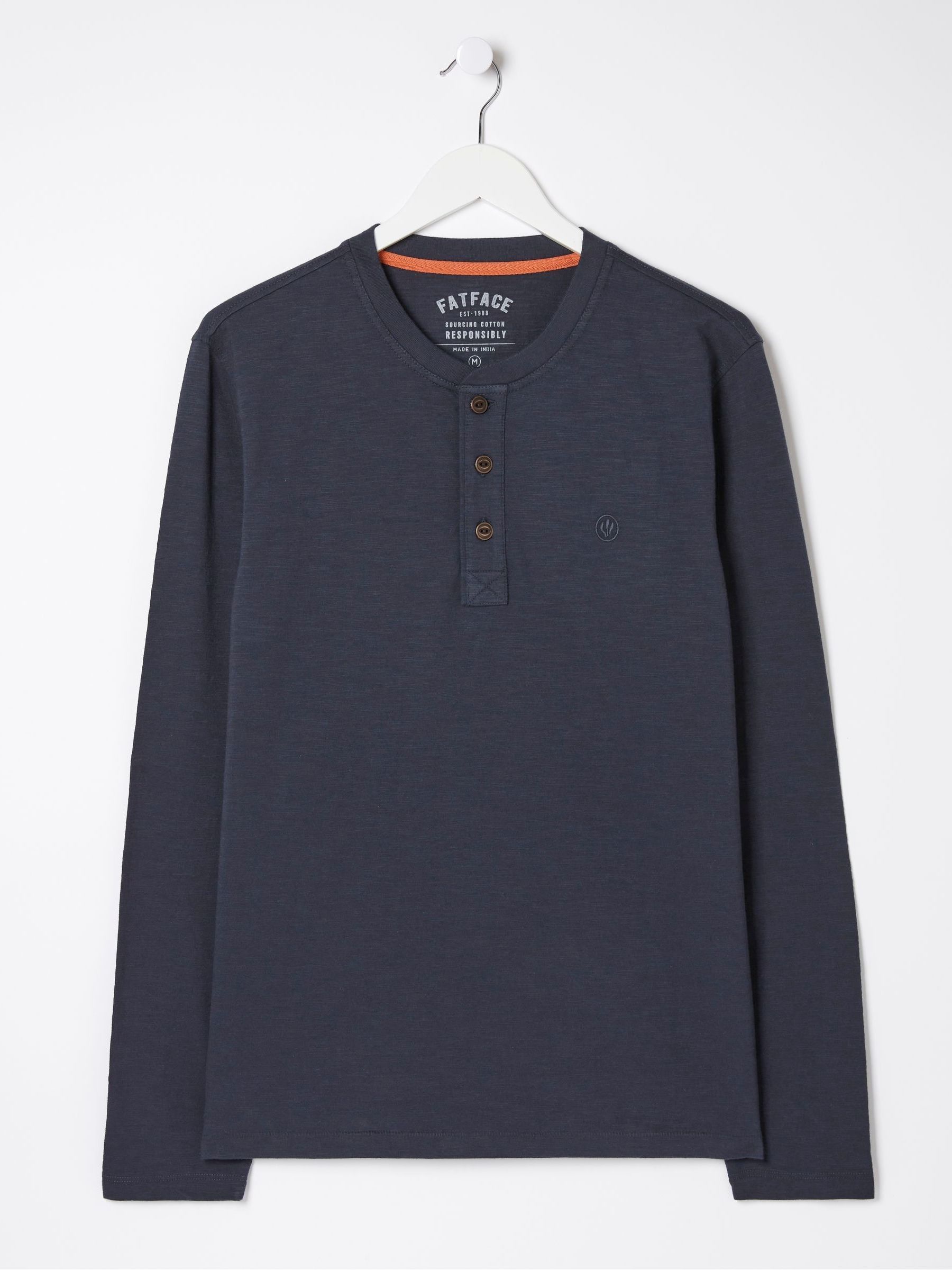 Blue Woodside Slub Henley T-Shirt - Image 4 of 4