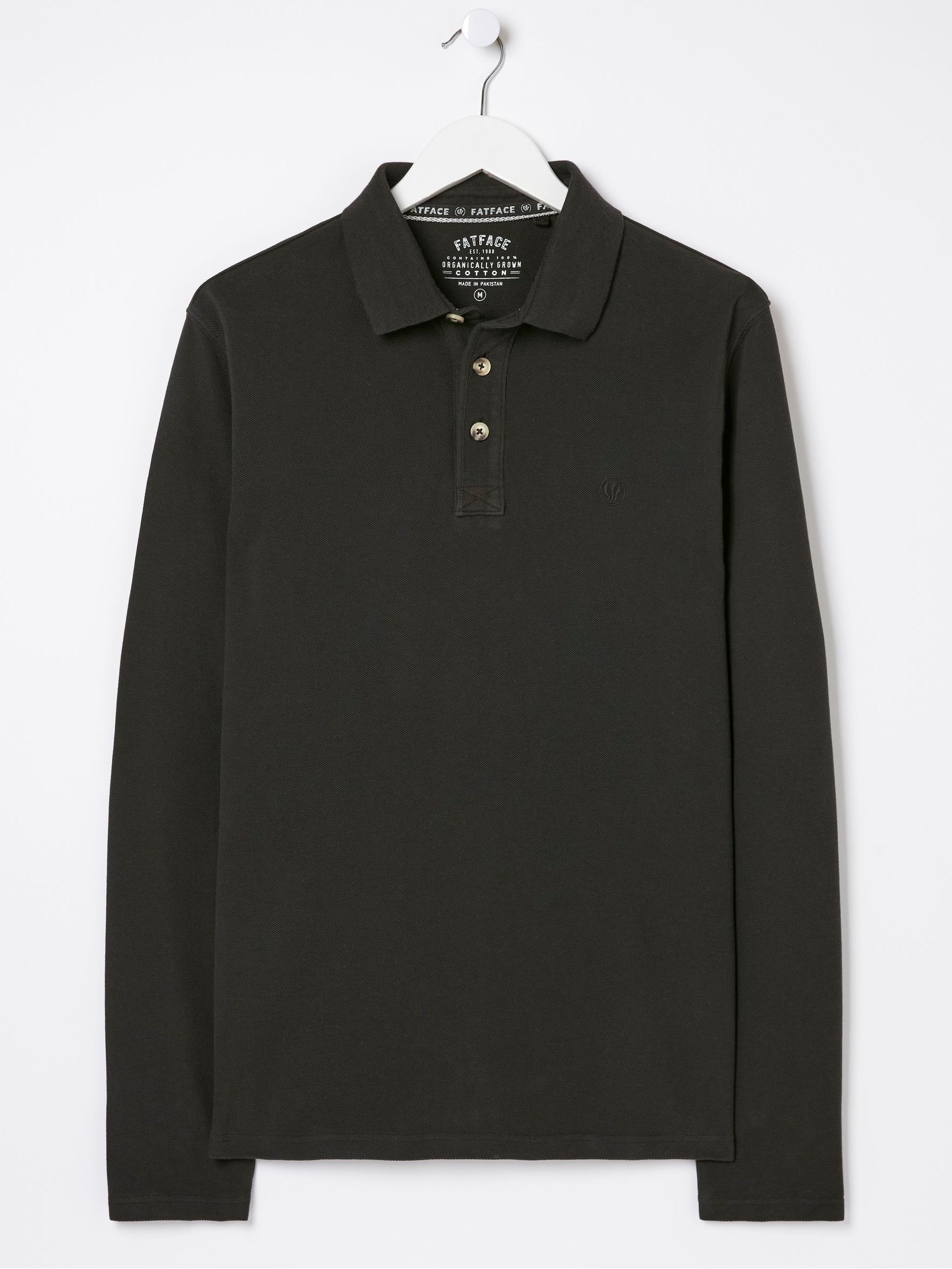 Black Long Sleeve Pique Polo Shirt - Image 5 of 5