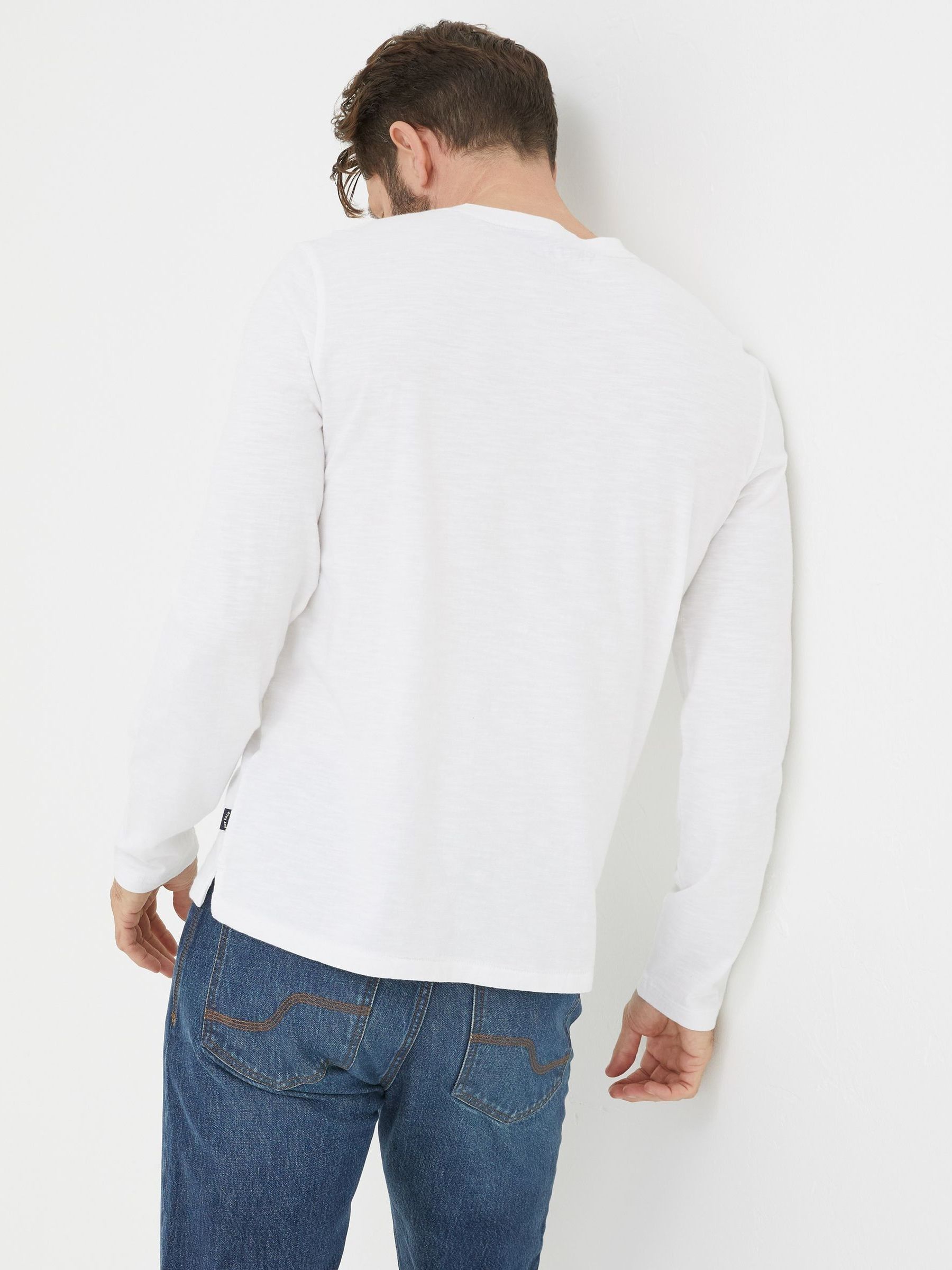 White Woodside Slub Henley T-Shirt - Image 2 of 5