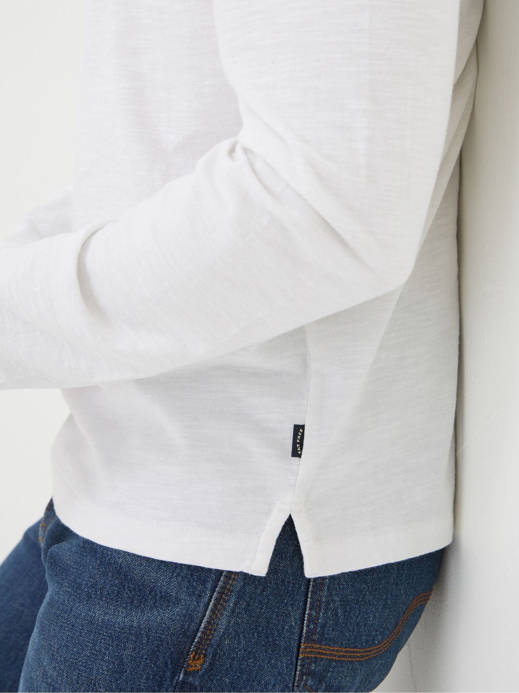 White Woodside Slub Henley T-Shirt - Image 4 of 5
