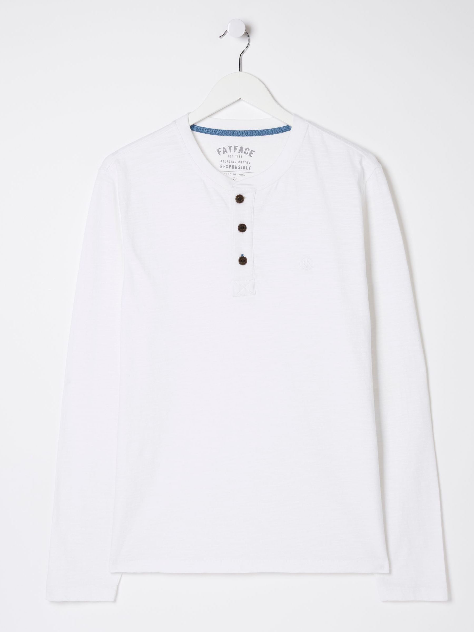 White Woodside Slub Henley T-Shirt - Image 5 of 5