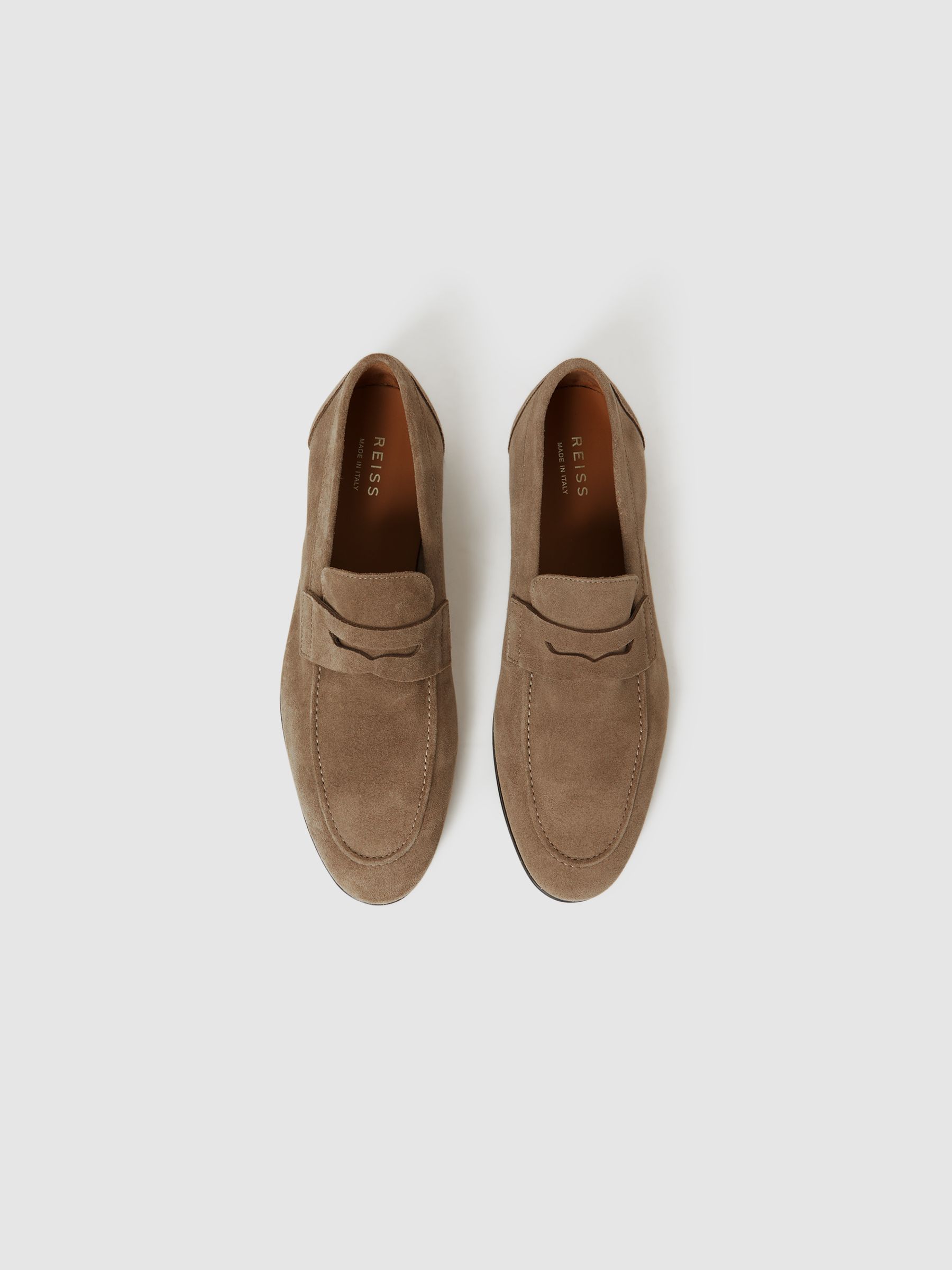 Suede Slip On Loafers in Stone - Image 3 of 5